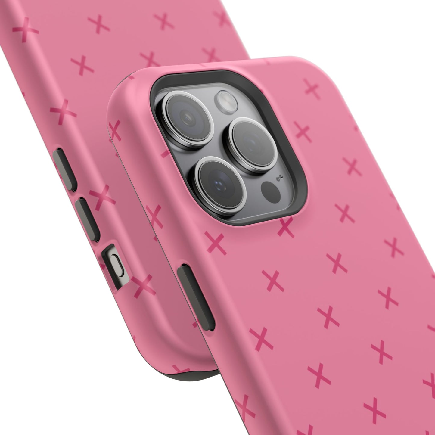 Chic Magnetic Phone Case with Trendy Pink Pattern