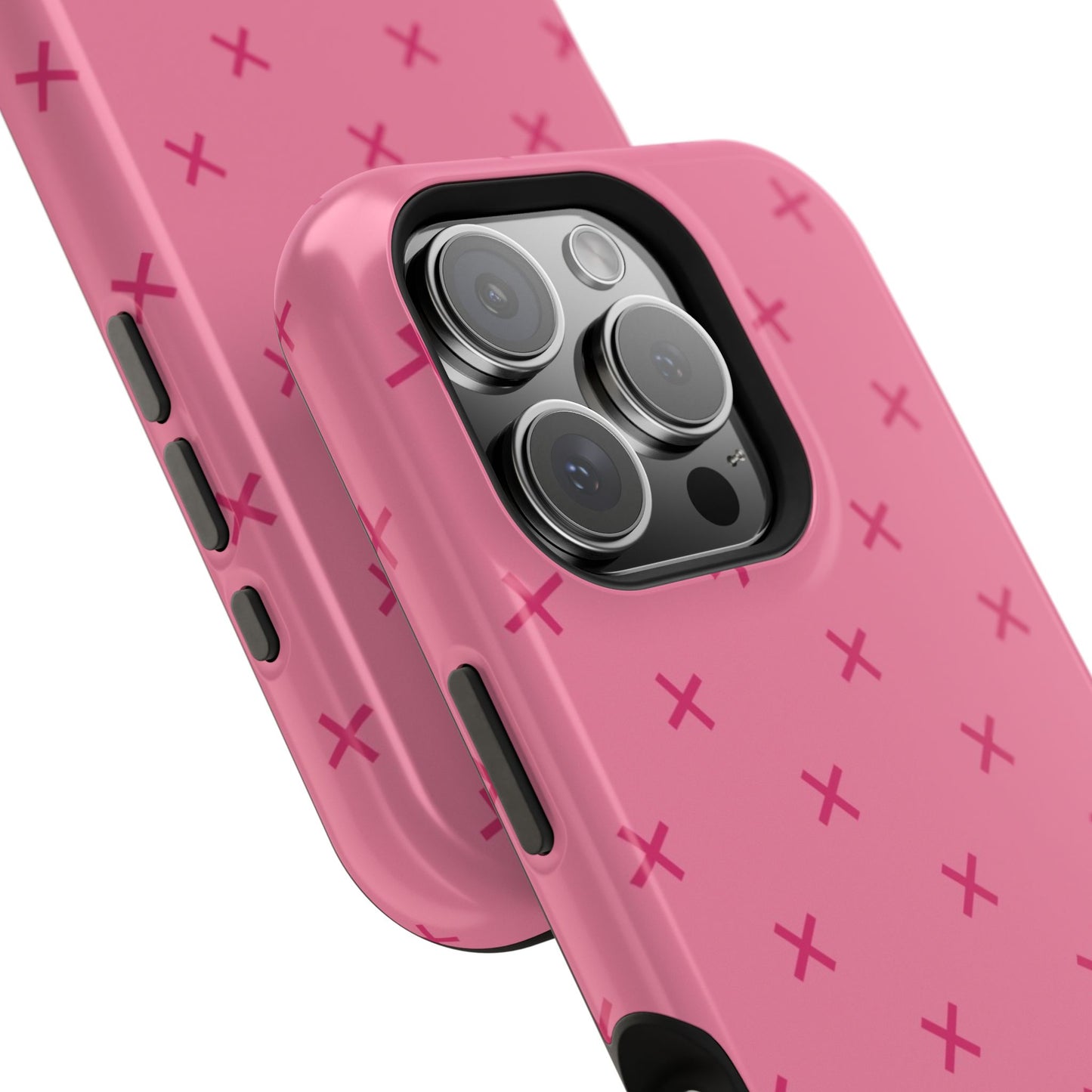 Chic Magnetic Phone Case with Trendy Pink Pattern