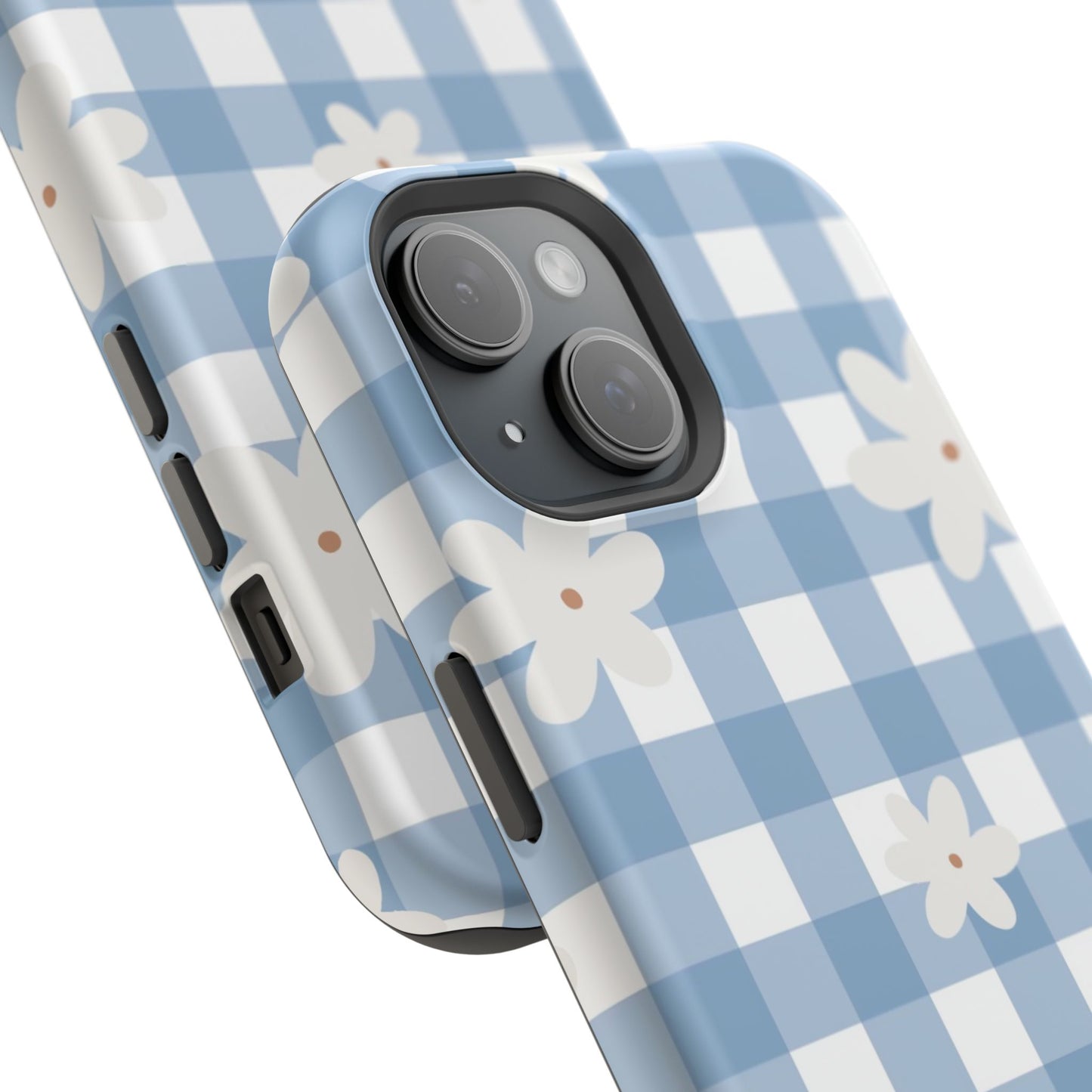 Blue Gingham Floral Phone Case