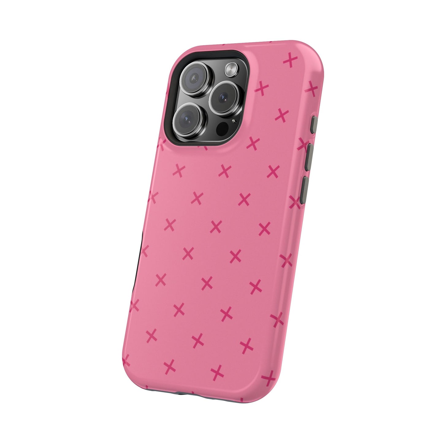 Chic Magnetic Phone Case with Trendy Pink Pattern