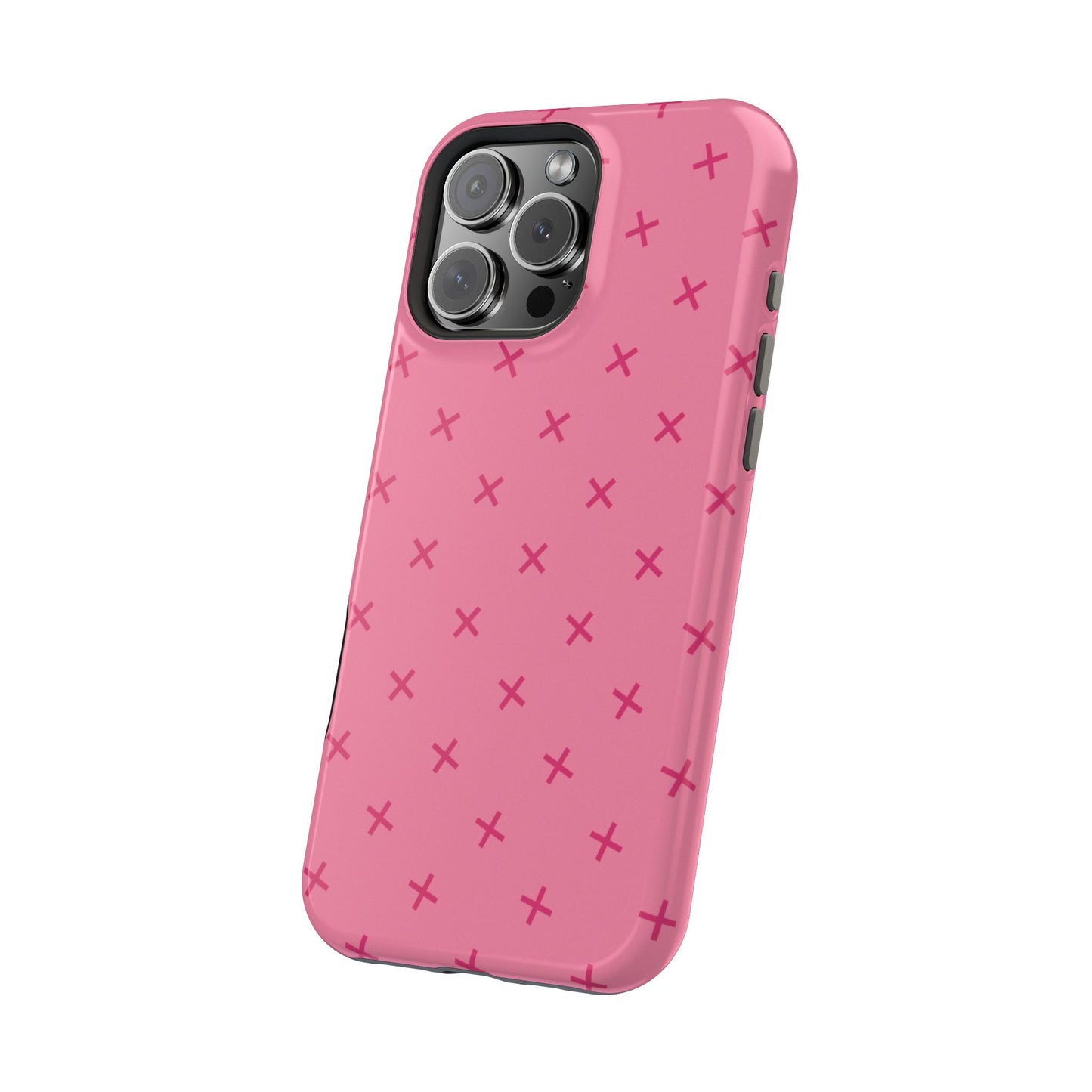Chic Magnetic Phone Case with Trendy Pink Pattern