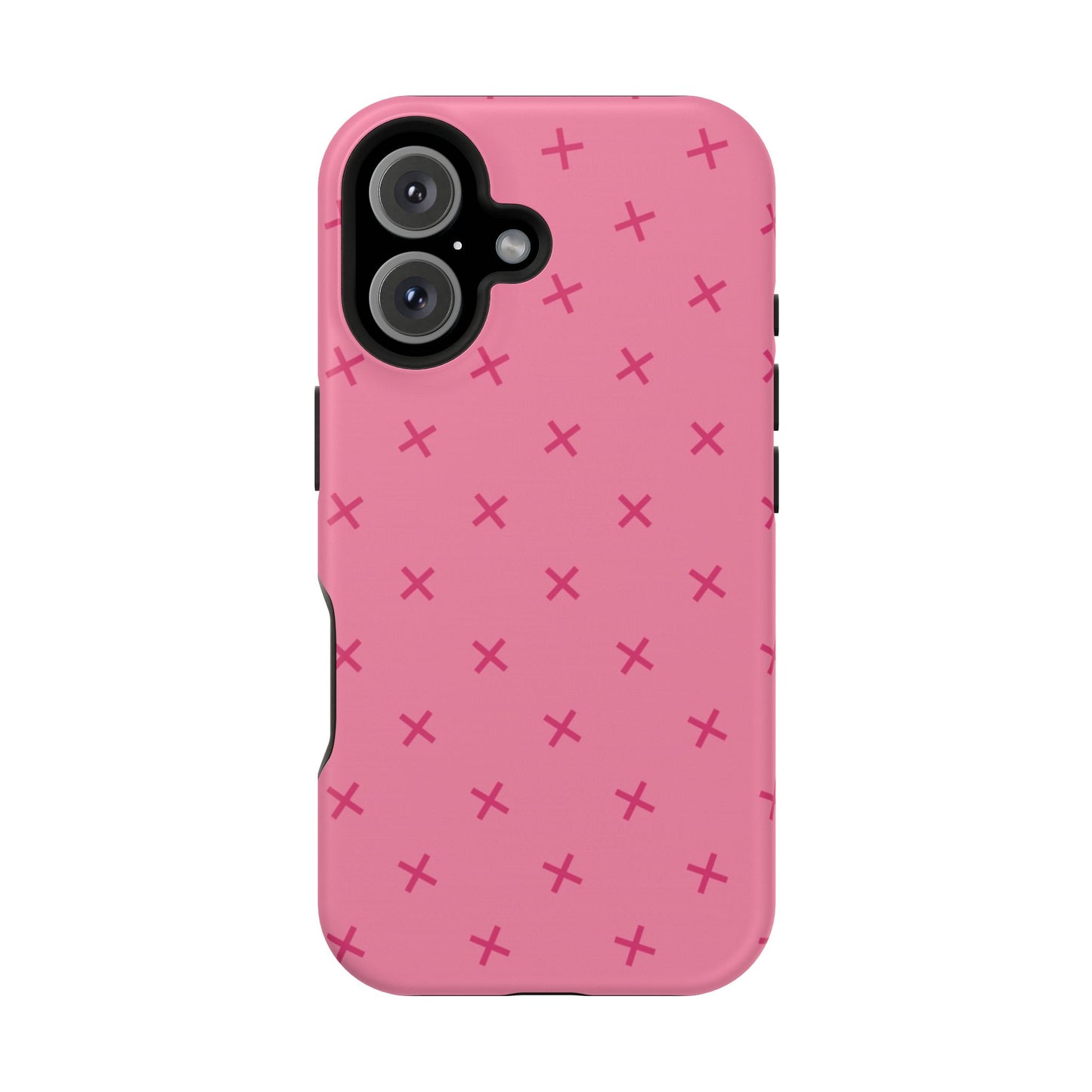 Chic Magnetic Phone Case with Trendy Pink Pattern