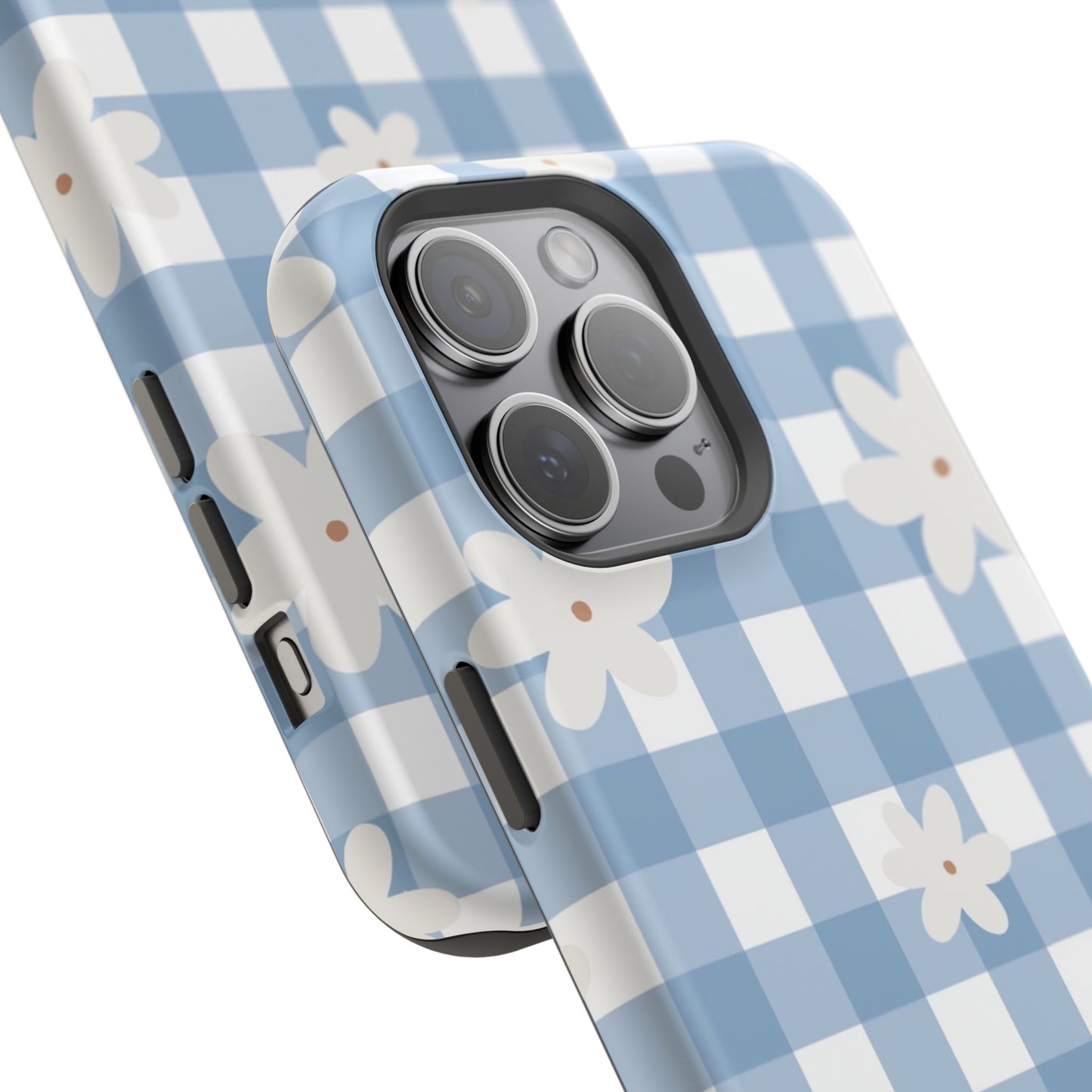 Blue Gingham Floral Phone Case