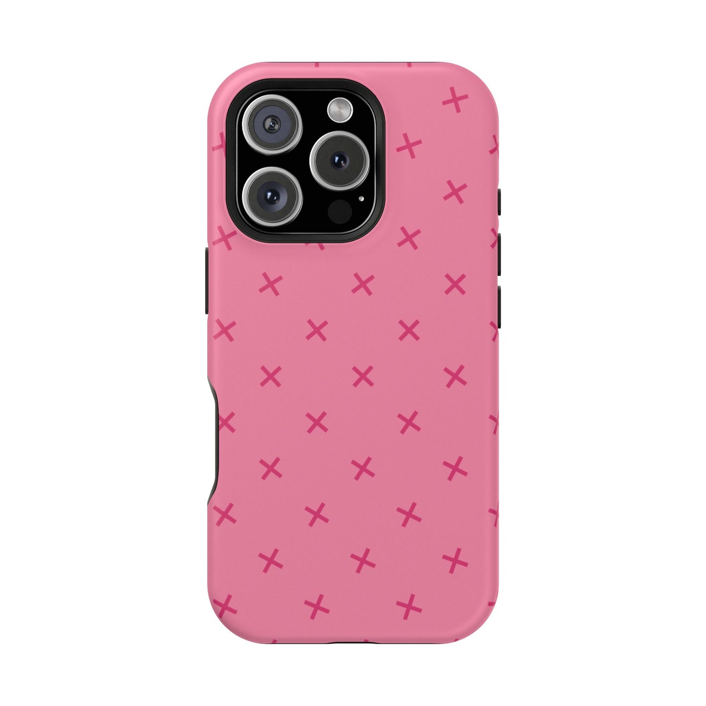 Chic Magnetic Phone Case with Trendy Pink Pattern