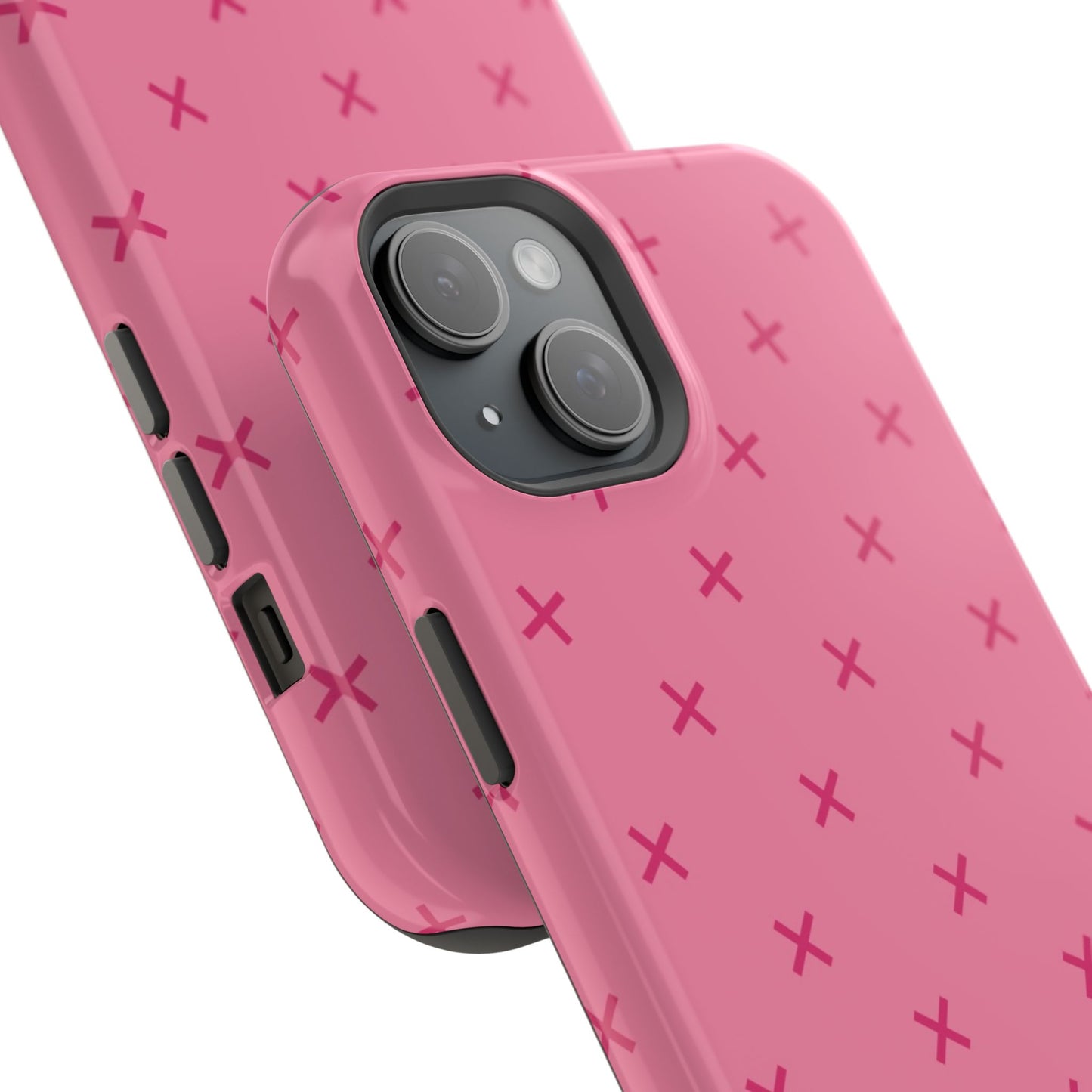 Chic Magnetic Phone Case with Trendy Pink Pattern