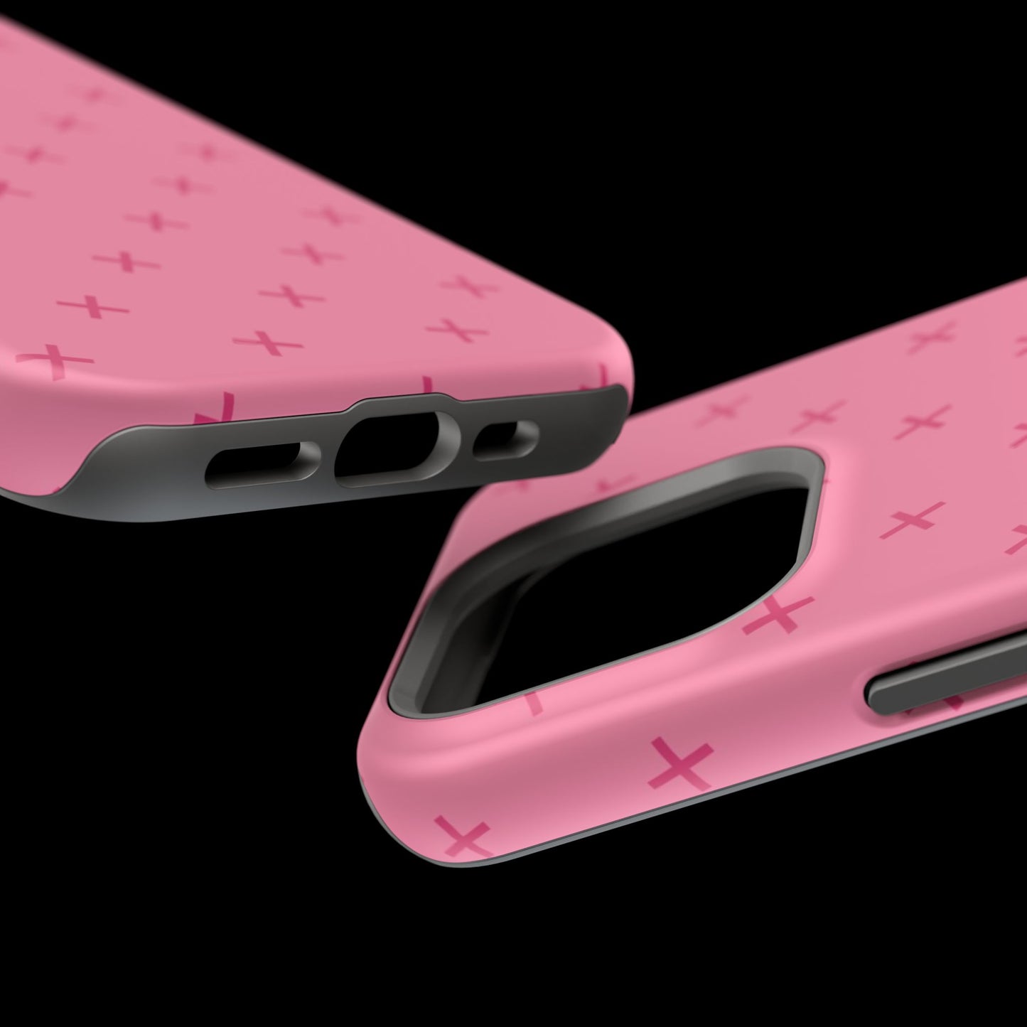 Chic Magnetic Phone Case with Trendy Pink Pattern