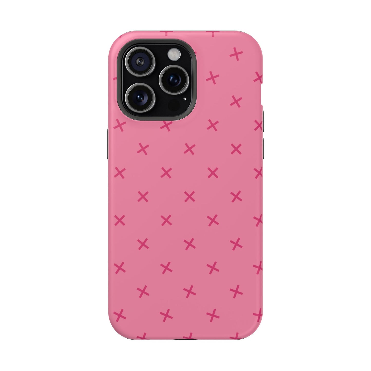 Chic Magnetic Phone Case with Trendy Pink Pattern