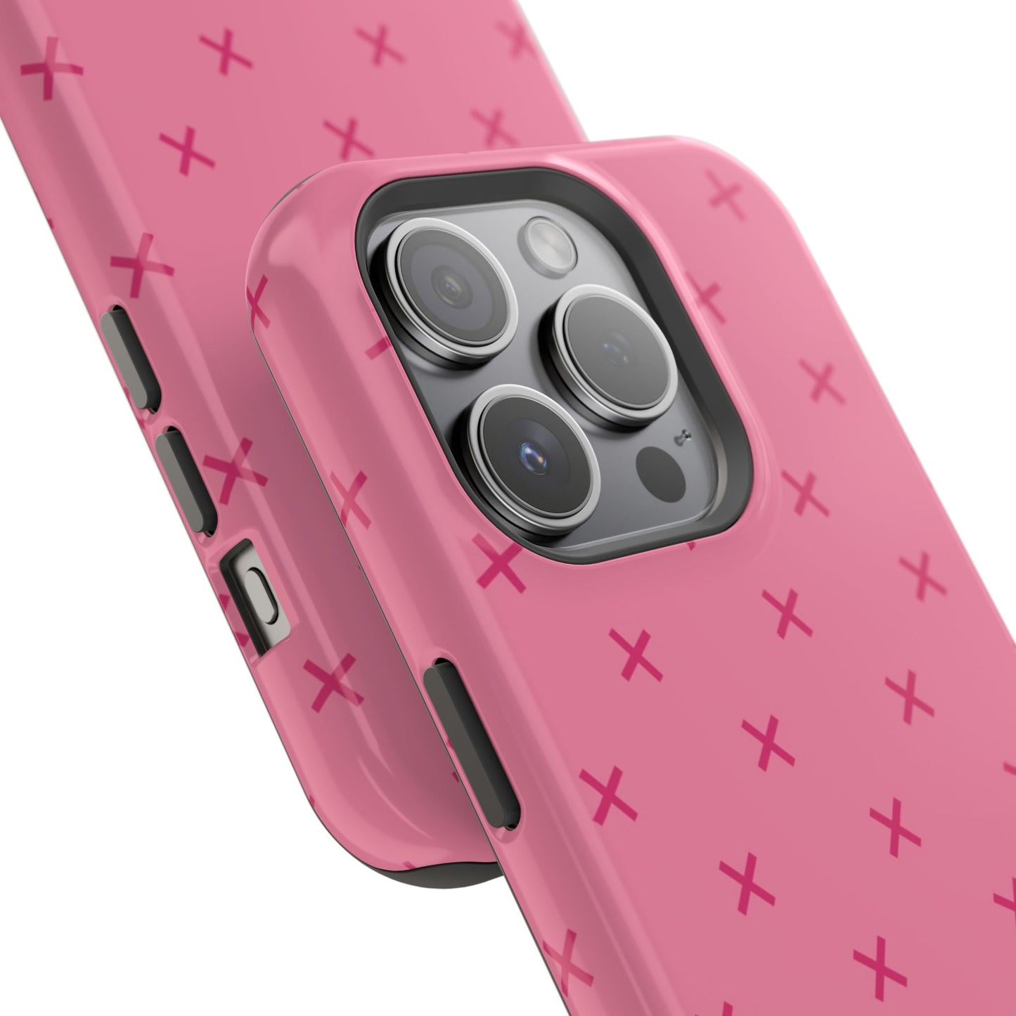 Chic Magnetic Phone Case with Trendy Pink Pattern