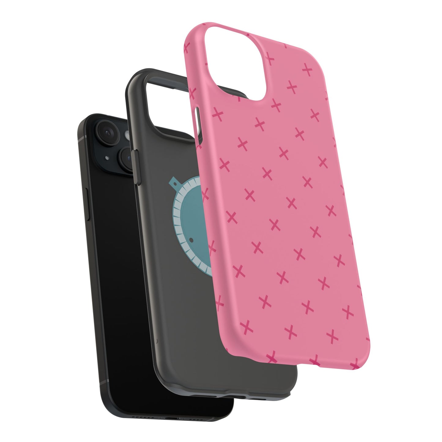 Chic Magnetic Phone Case with Trendy Pink Pattern