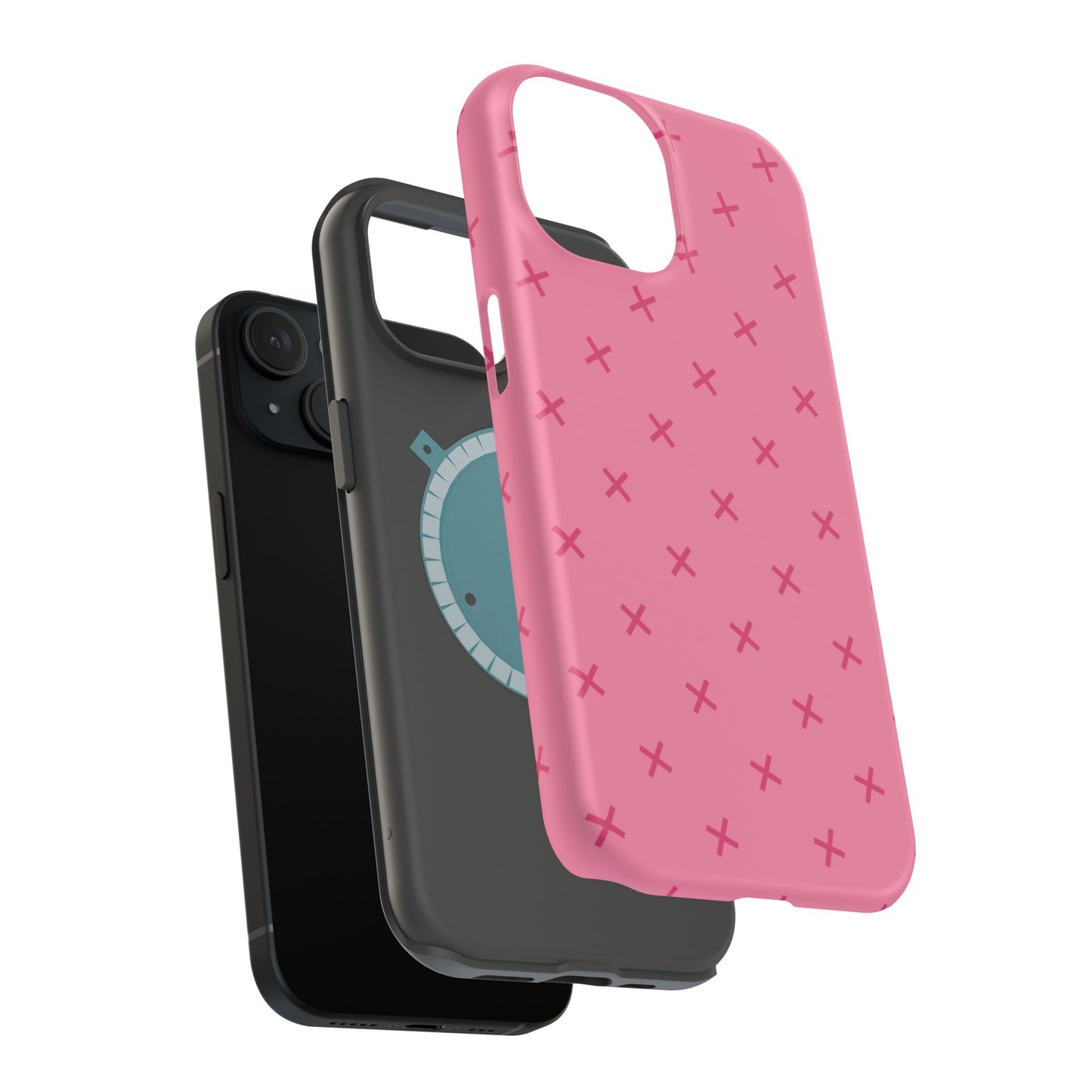 Chic Magnetic Phone Case with Trendy Pink Pattern