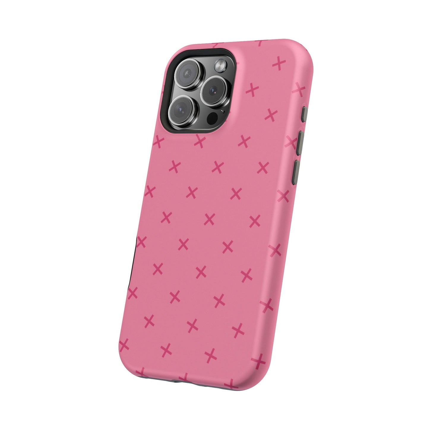 Chic Magnetic Phone Case with Trendy Pink Pattern