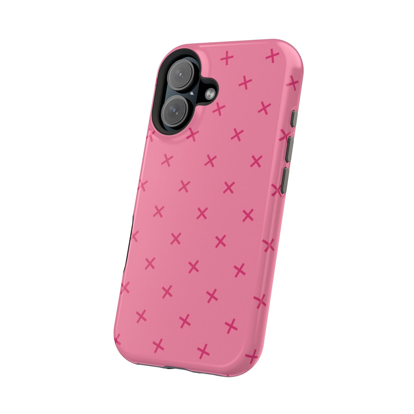 Chic Magnetic Phone Case with Trendy Pink Pattern