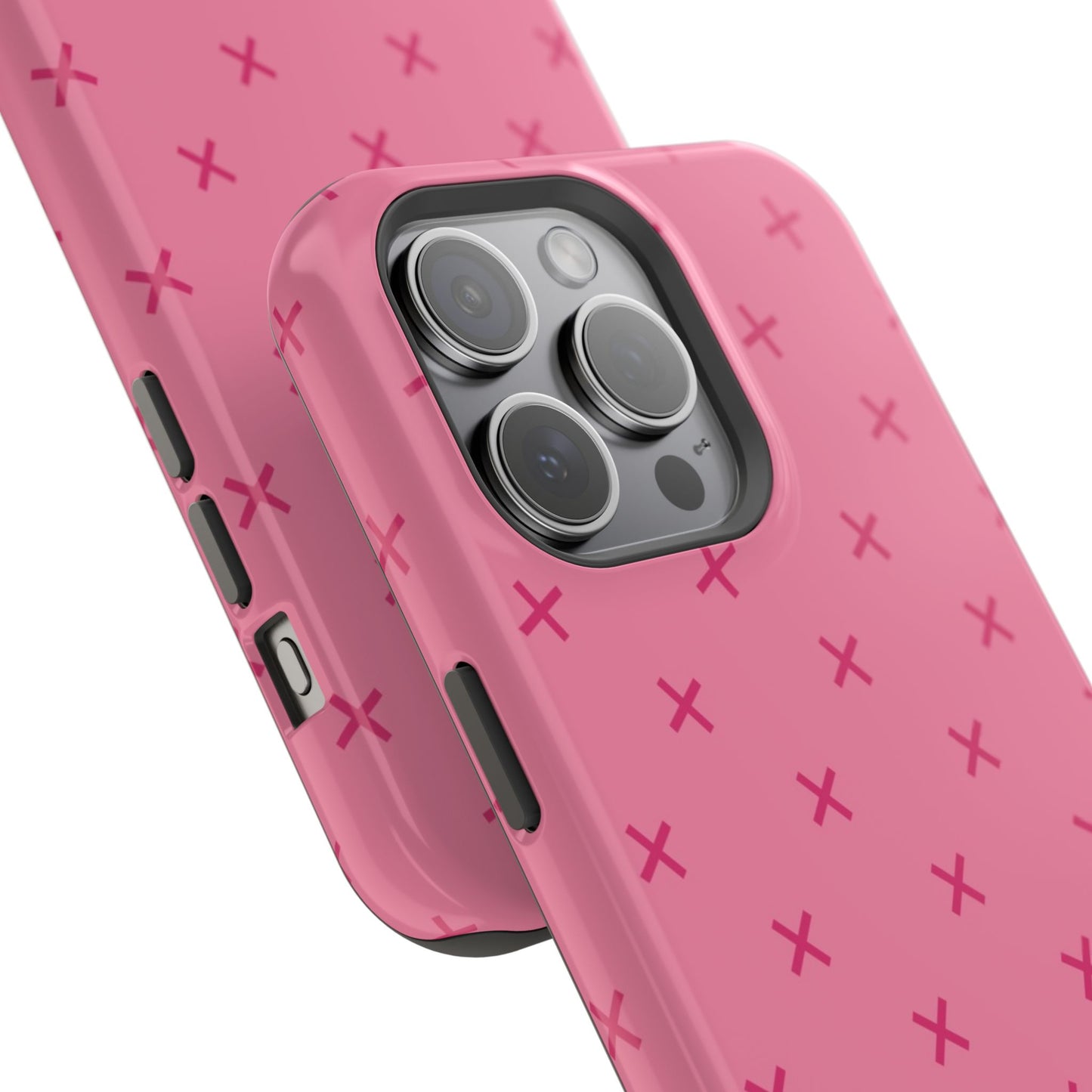 Chic Magnetic Phone Case with Trendy Pink Pattern