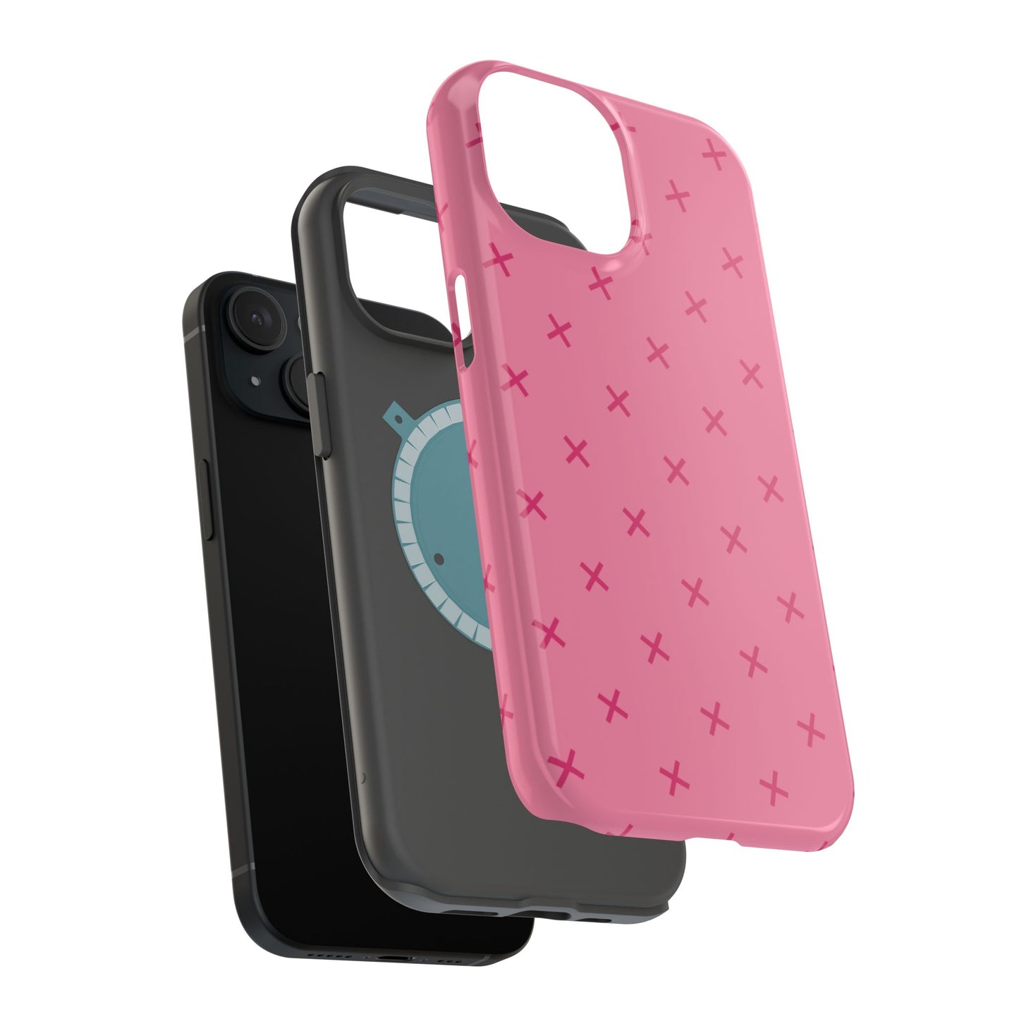 Chic Magnetic Phone Case with Trendy Pink Pattern