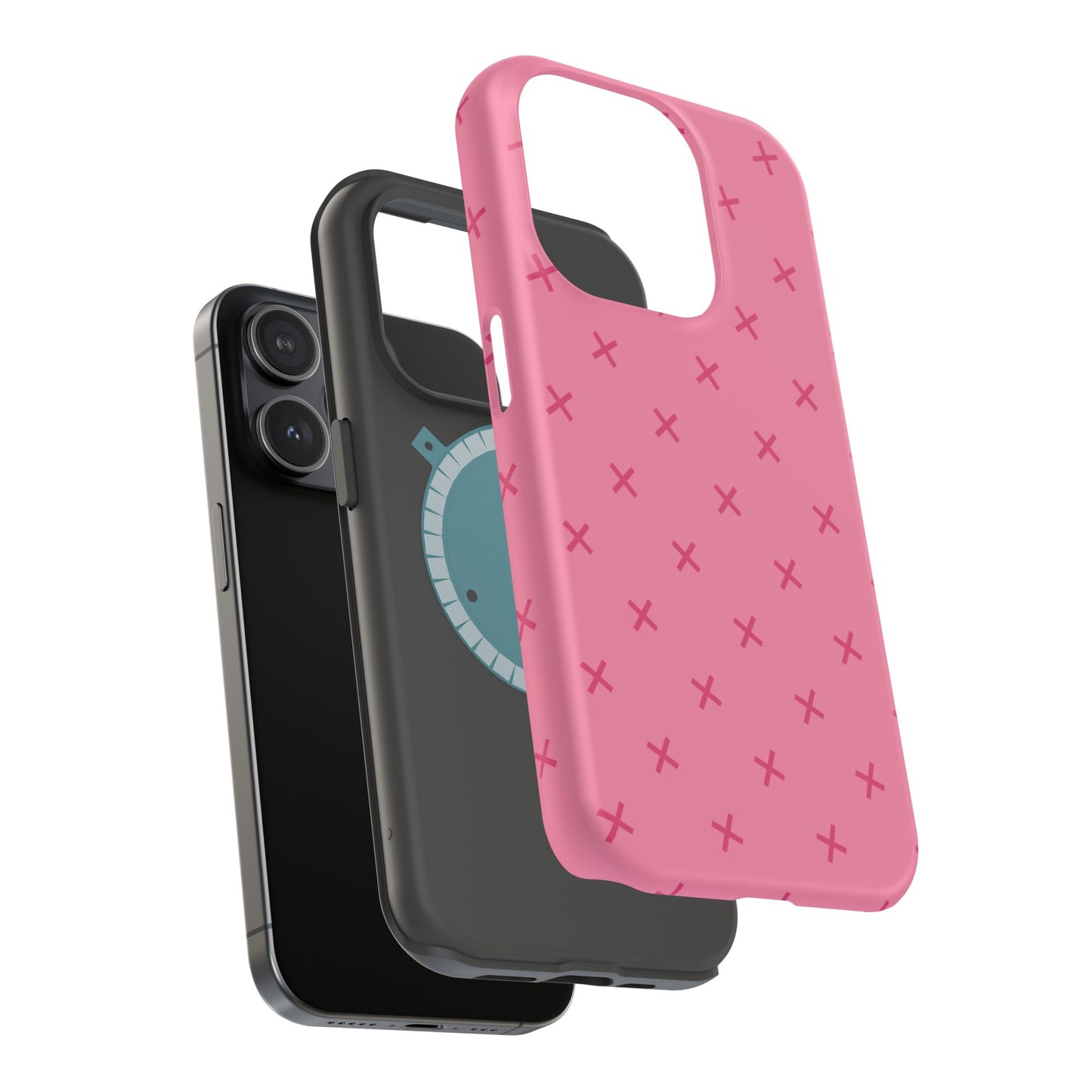 Chic Magnetic Phone Case with Trendy Pink Pattern