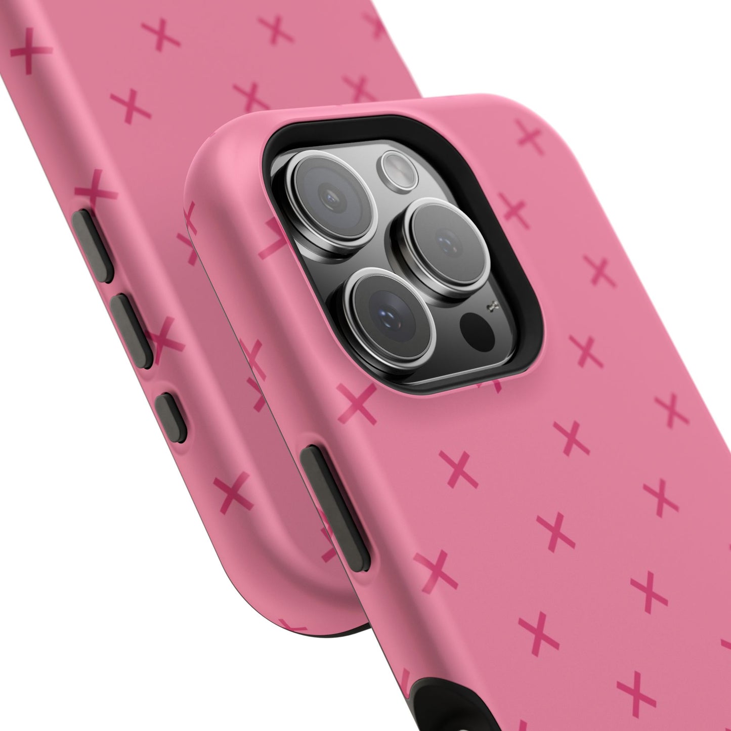 Chic Magnetic Phone Case with Trendy Pink Pattern