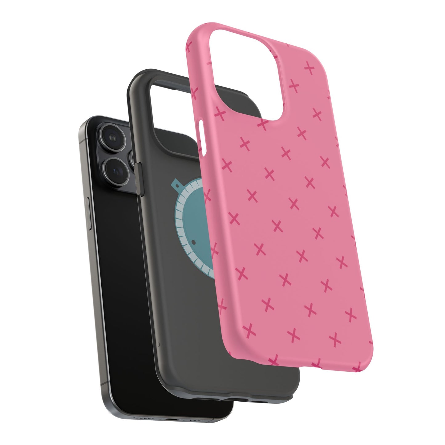 Chic Magnetic Phone Case with Trendy Pink Pattern