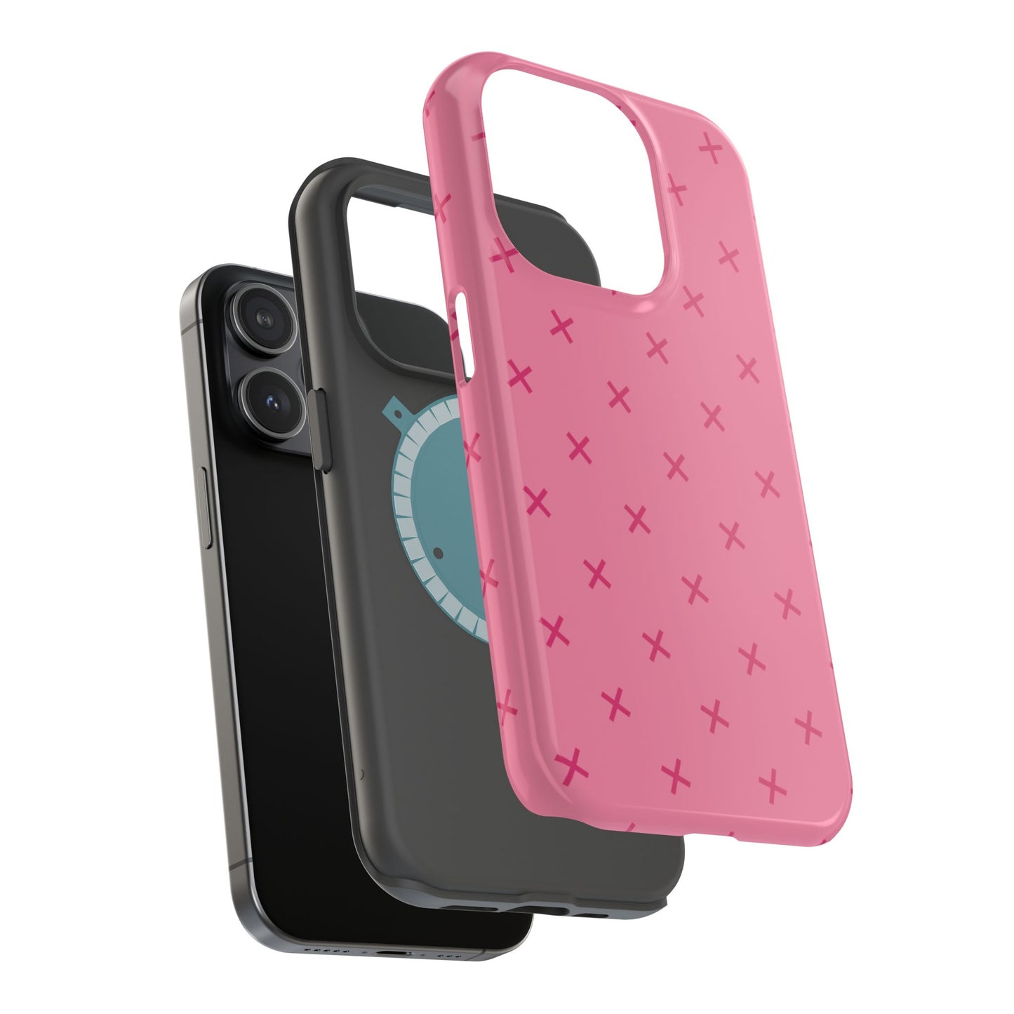 Chic Magnetic Phone Case with Trendy Pink Pattern
