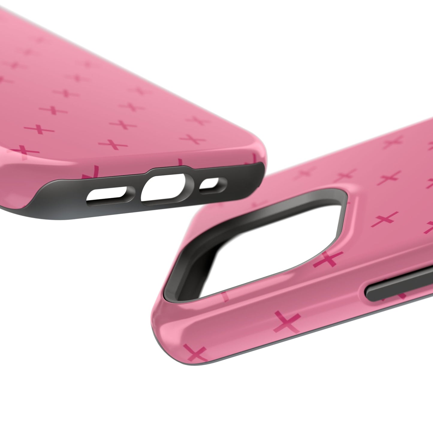 Chic Magnetic Phone Case with Trendy Pink Pattern