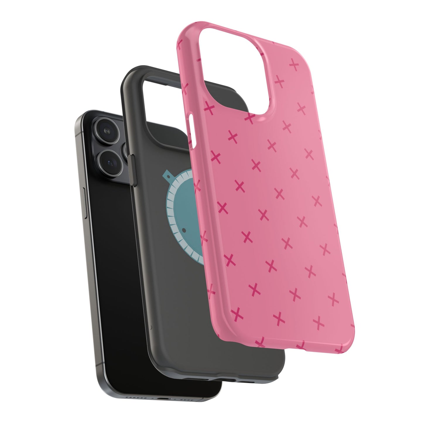 Chic Magnetic Phone Case with Trendy Pink Pattern