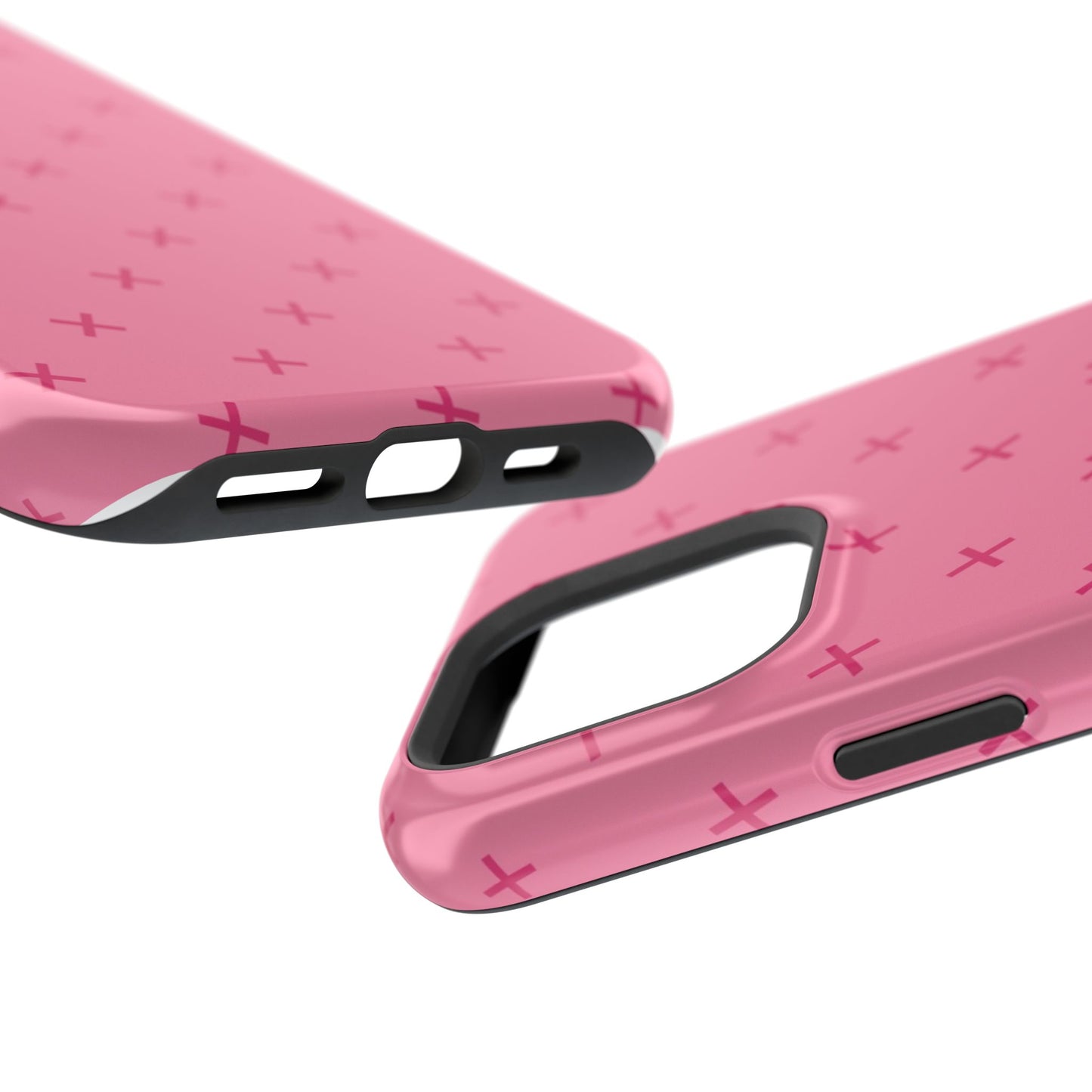 Chic Magnetic Phone Case with Trendy Pink Pattern