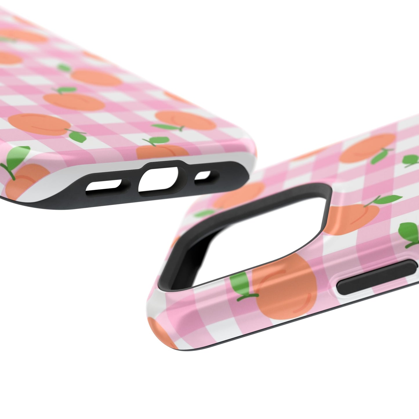 Gingham Peach Magnetic Tough Cases