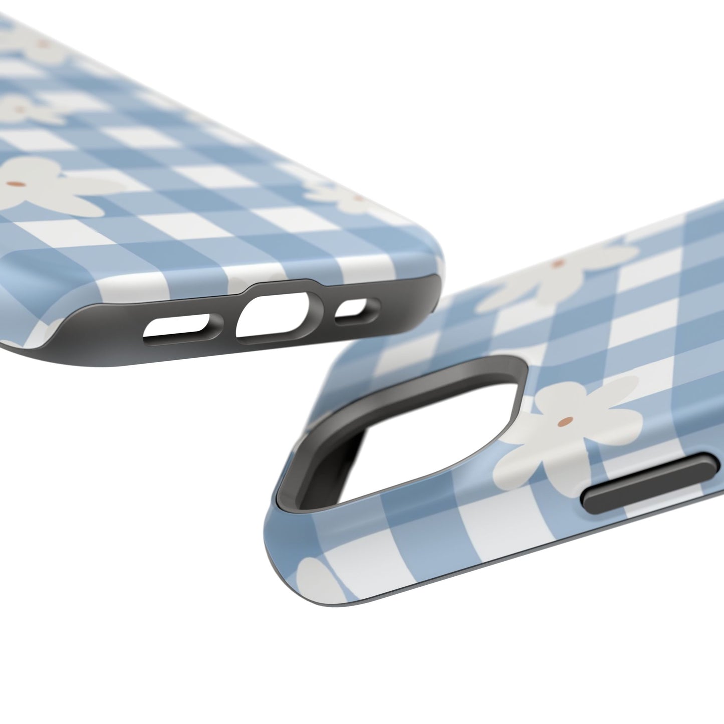 Blue Gingham Floral Phone Case