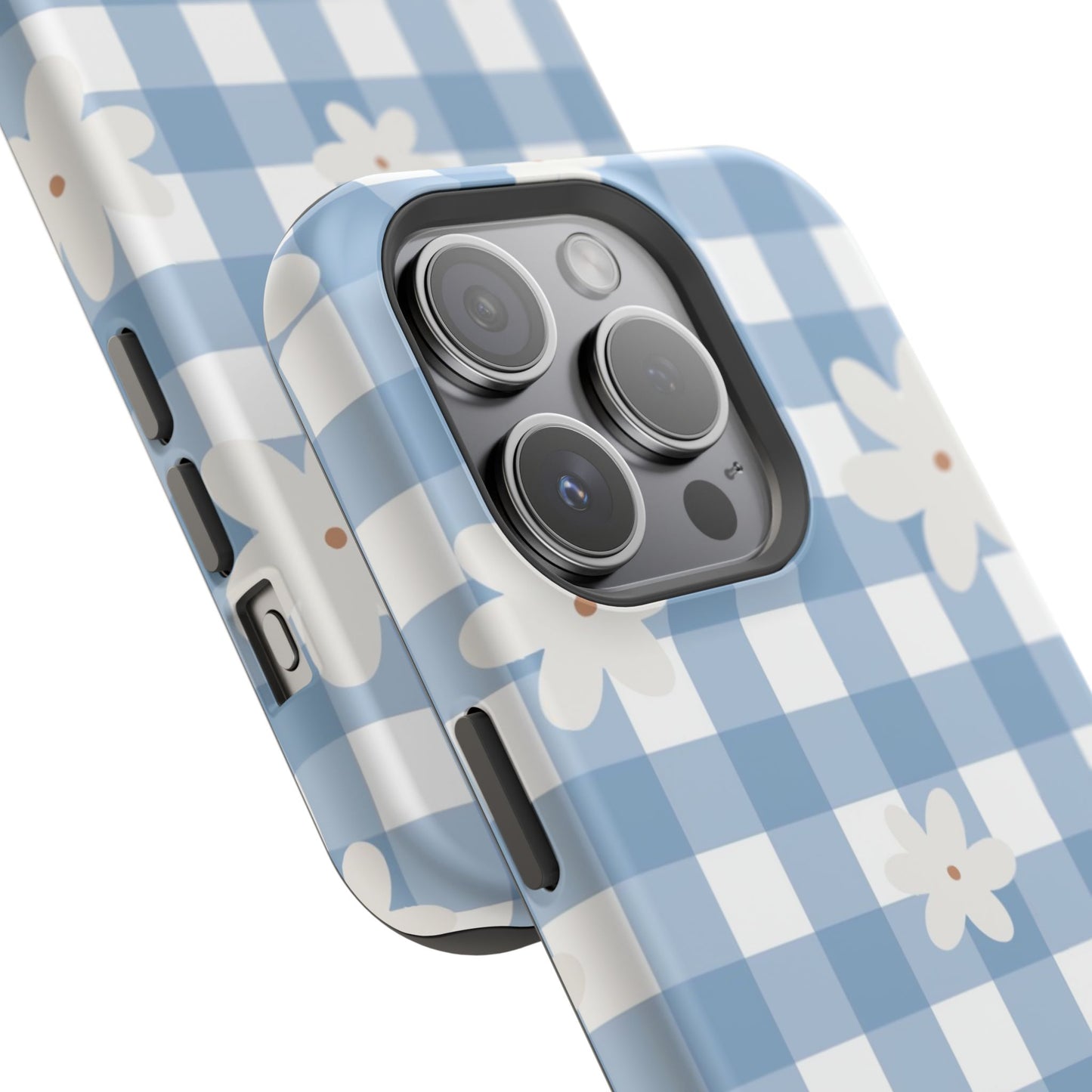Blue Gingham Floral Phone Case