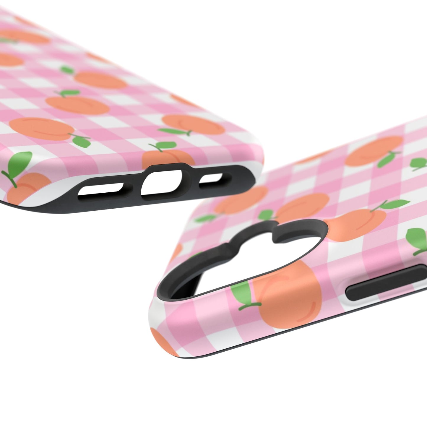 Gingham Peach Magnetic Tough Cases