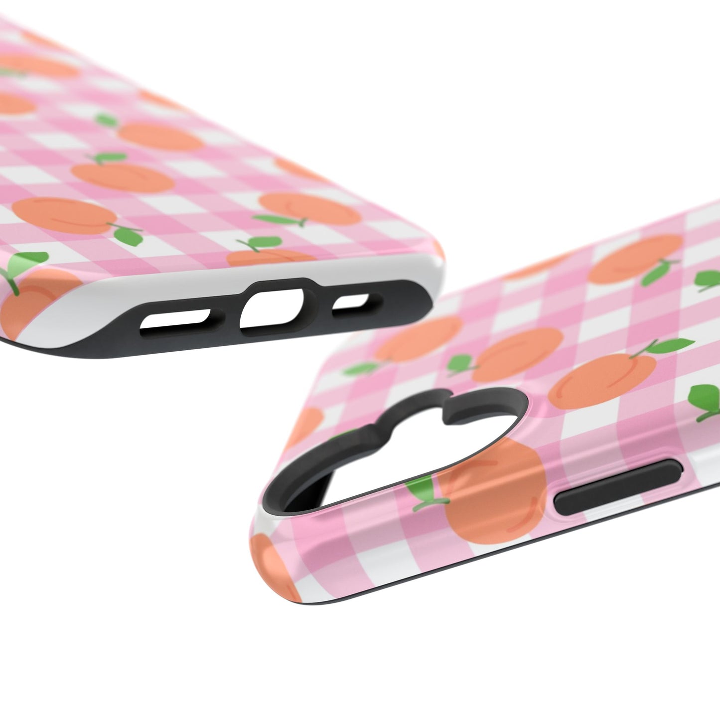 Gingham Peach Magnetic Tough Cases