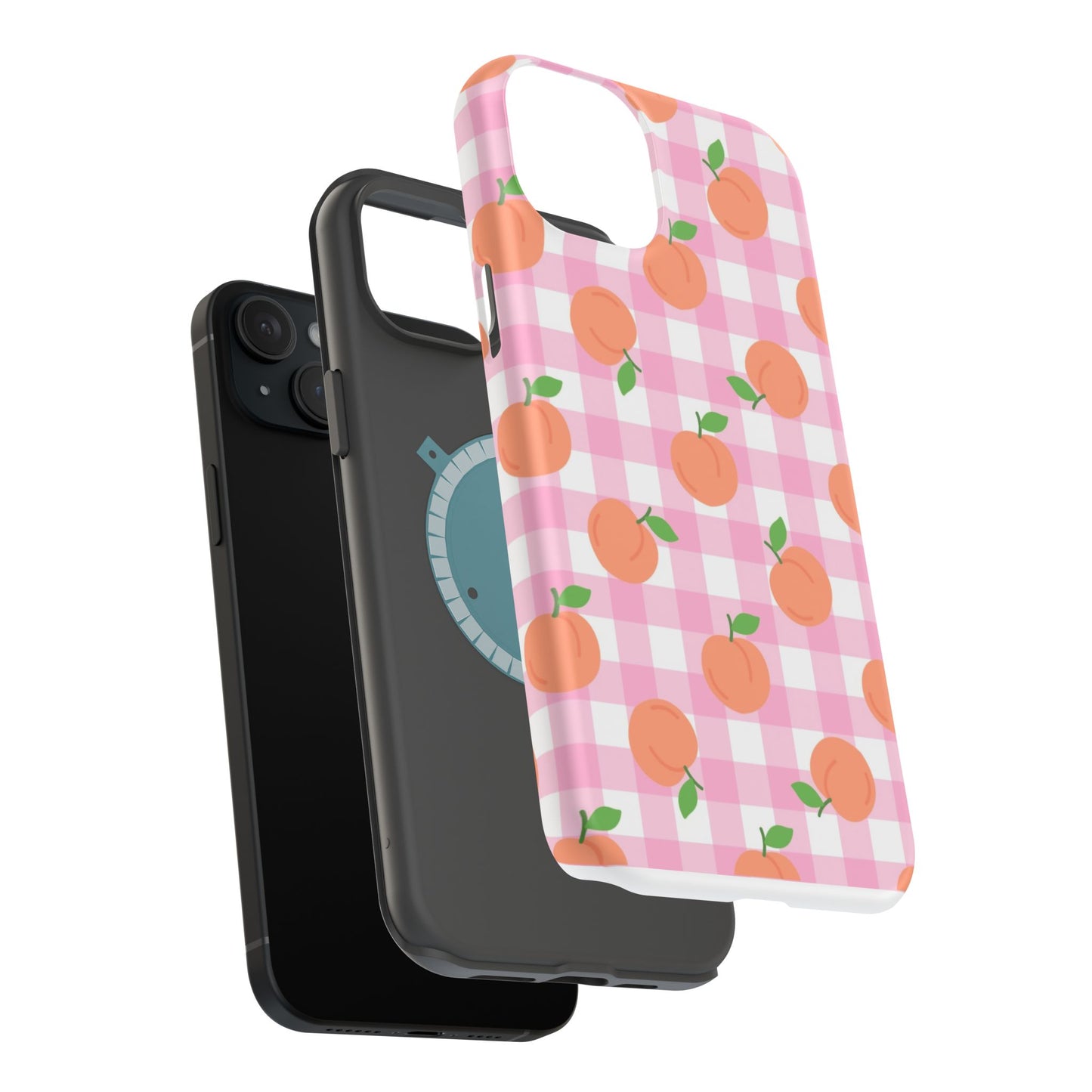 Gingham Peach Magnetic Tough Cases