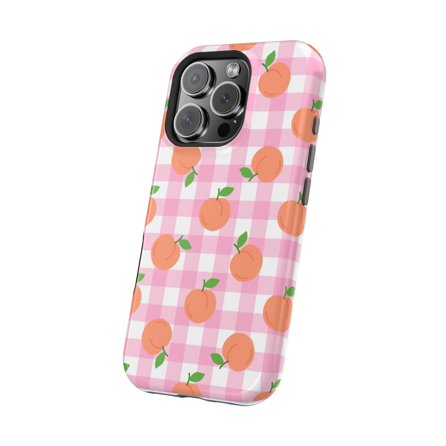 Gingham Peach Magnetic Tough Cases