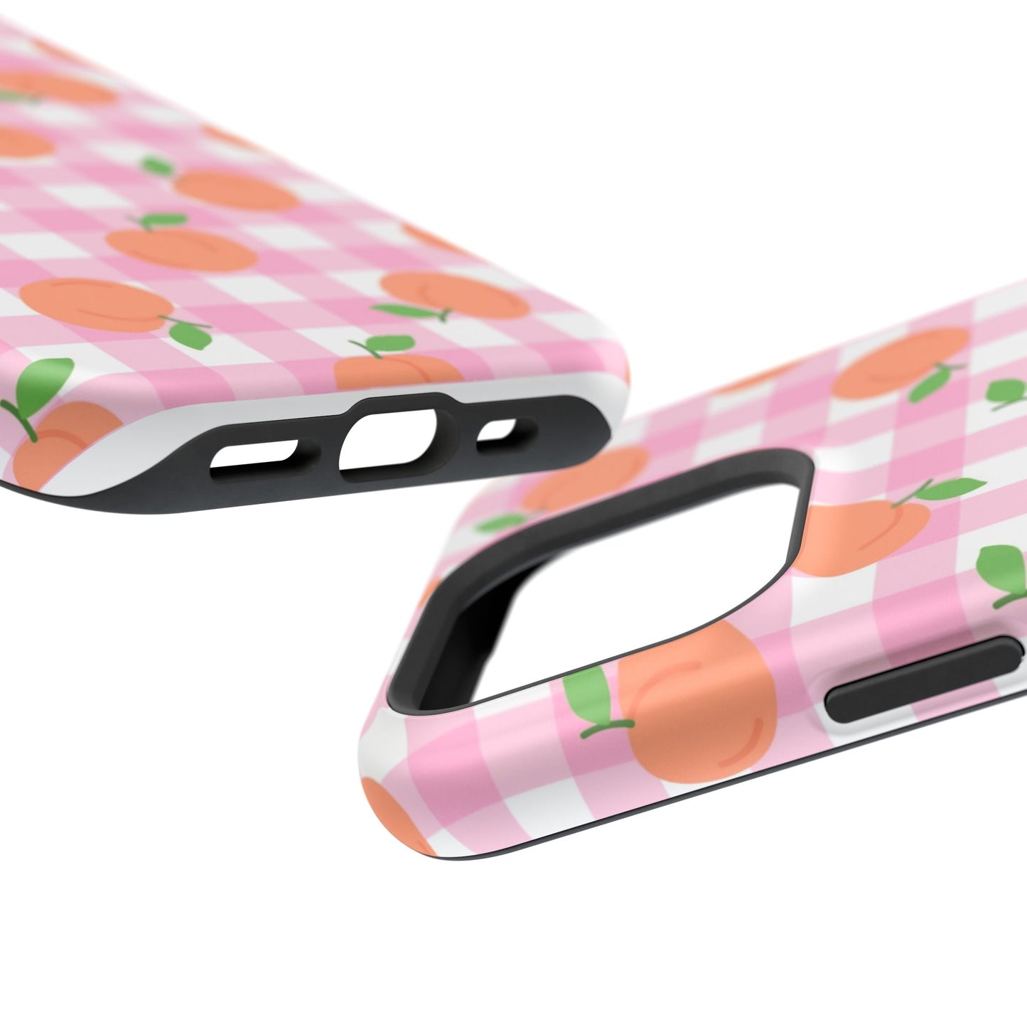 Gingham Peach Magnetic Tough Cases