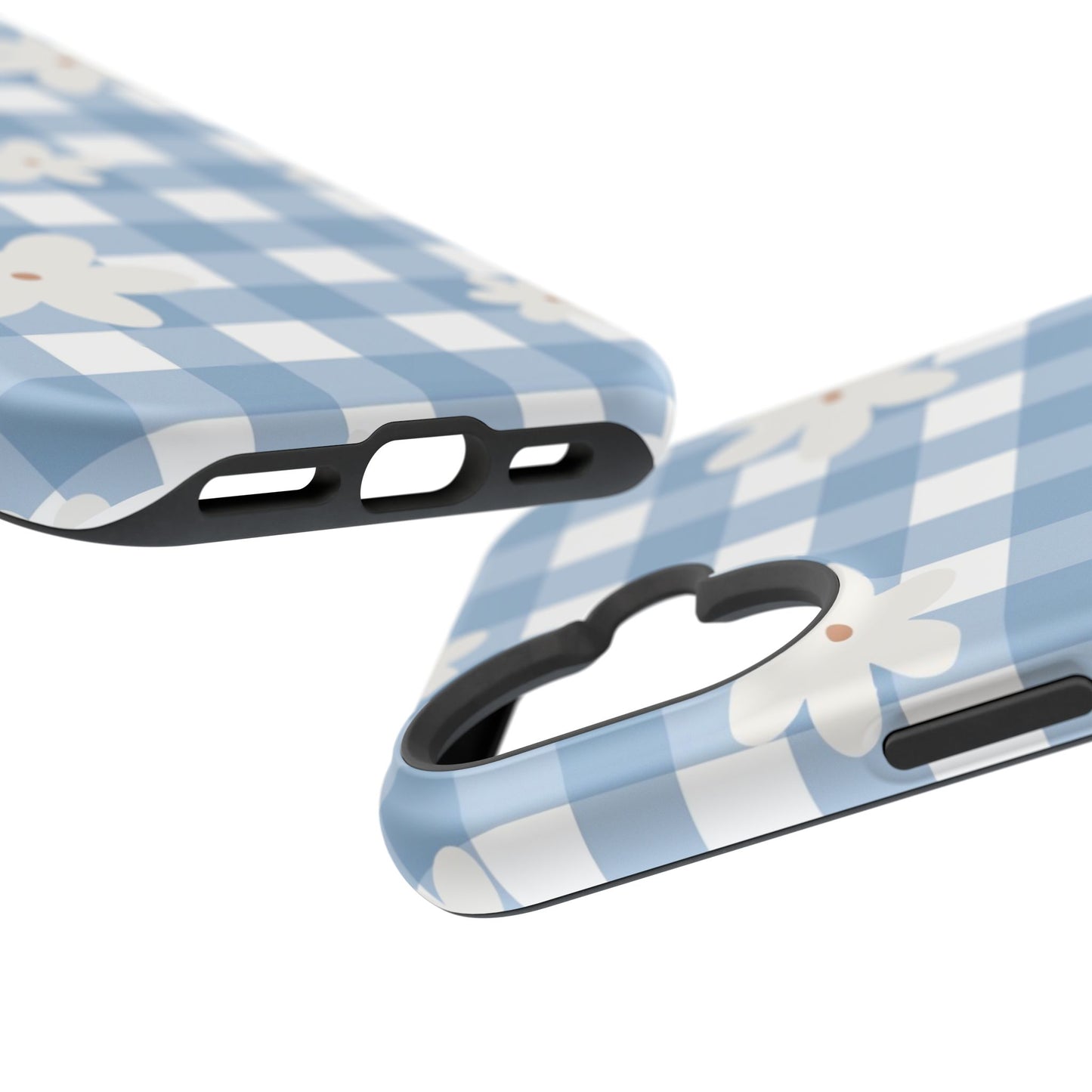 Blue Gingham Floral Phone Case