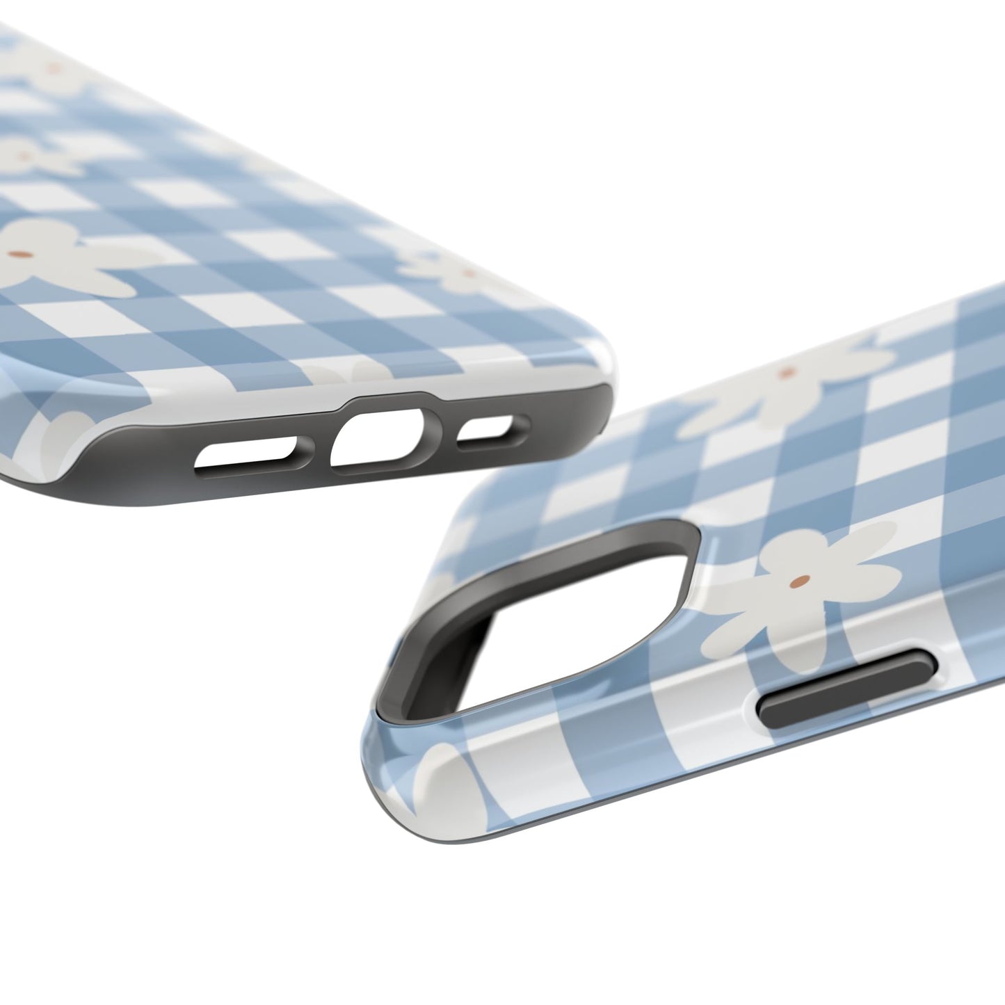 Blue Gingham Floral Phone Case