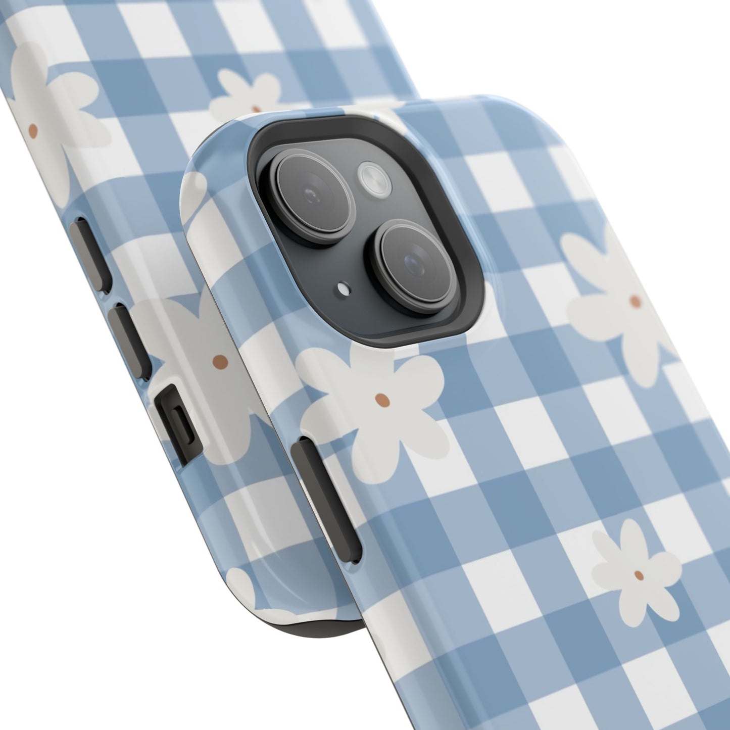Blue Gingham Floral Phone Case