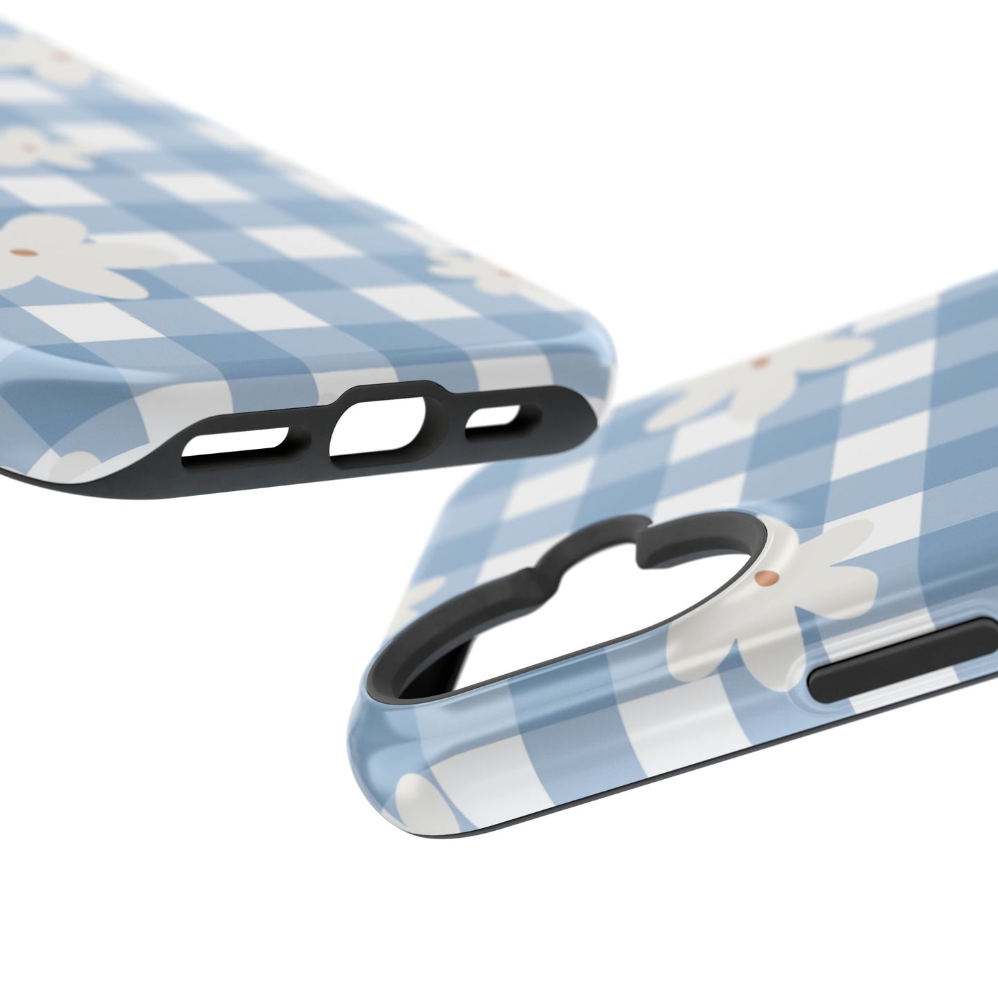 Blue Gingham Floral Phone Case