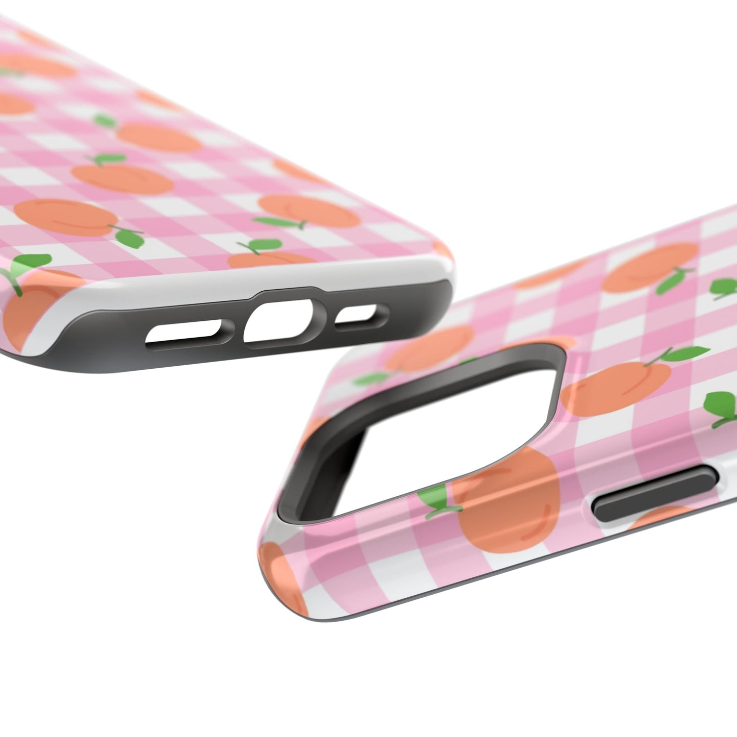 Gingham Peach Magnetic Tough Cases
