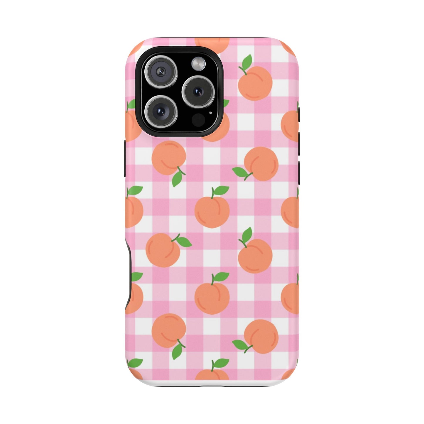 Gingham Peach Magnetic Tough Cases