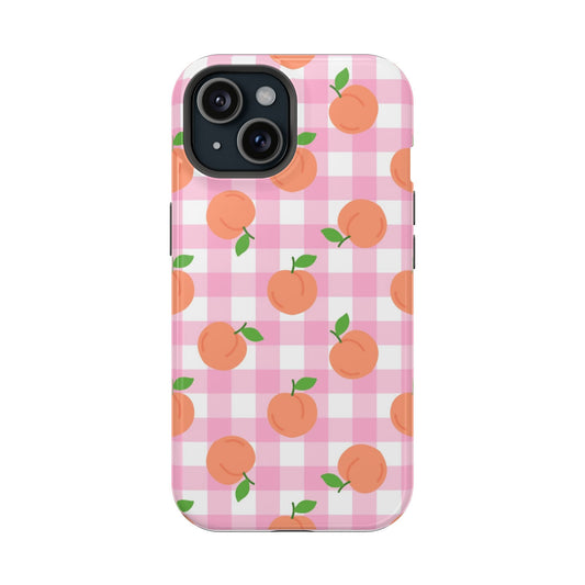 Gingham Peach Magnetic Tough Cases