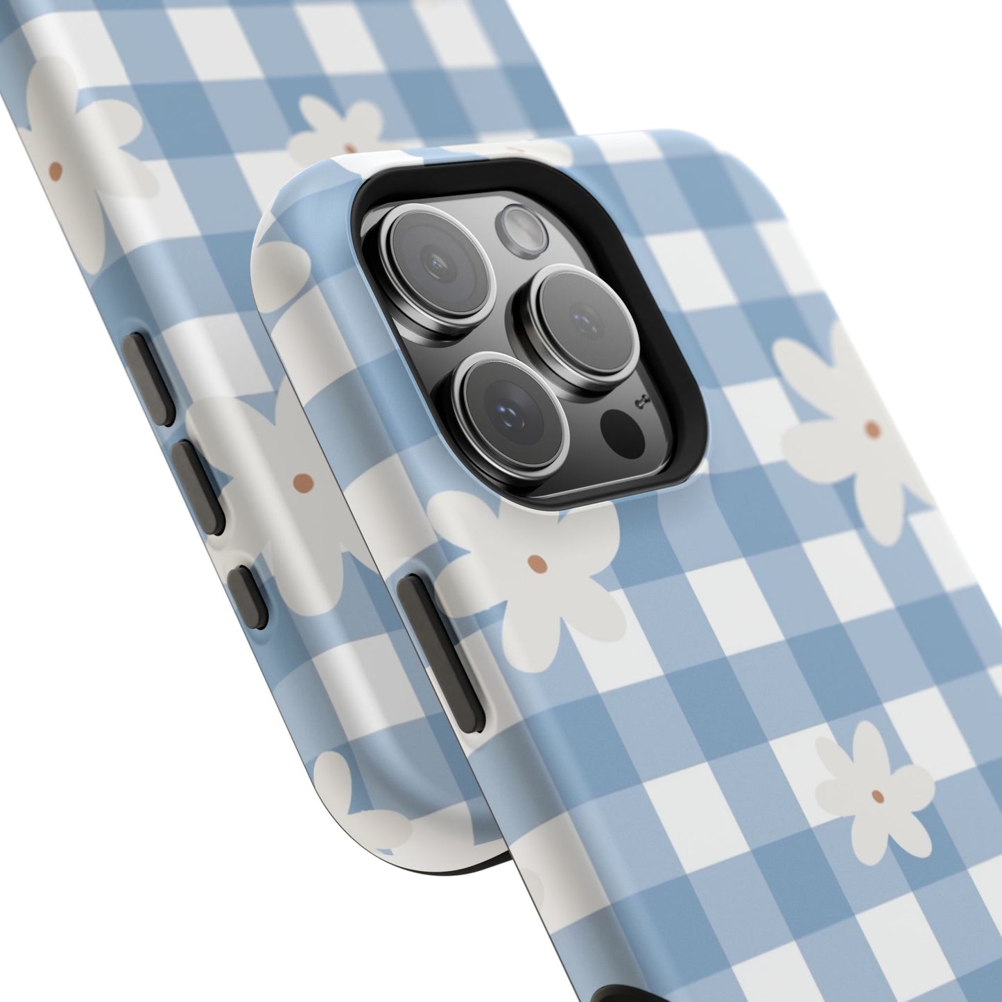 Blue Gingham Floral Phone Case