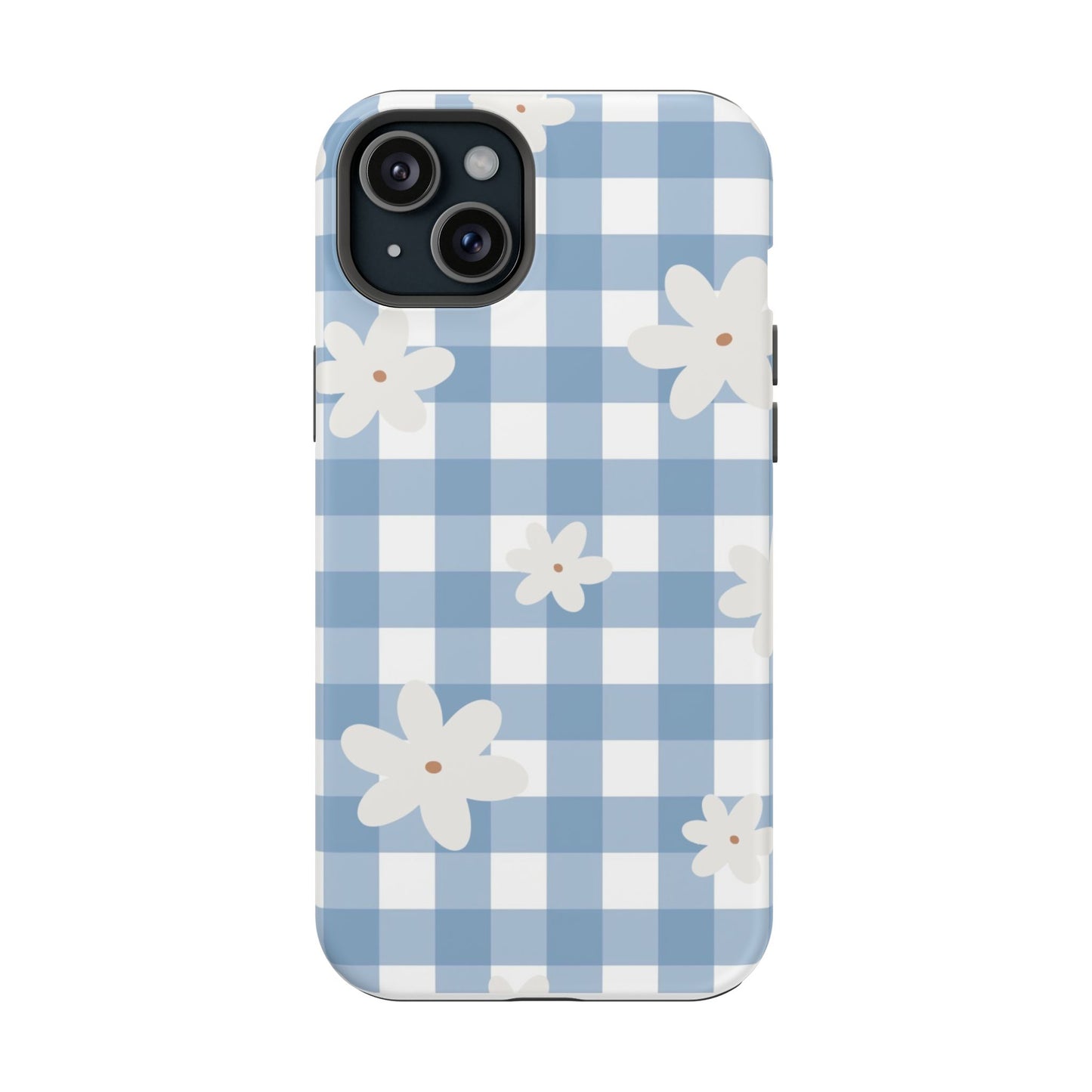 Blue Gingham Floral Phone Case