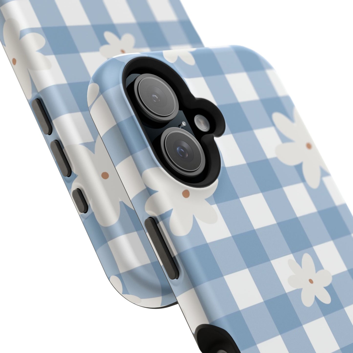 Blue Gingham Floral Phone Case