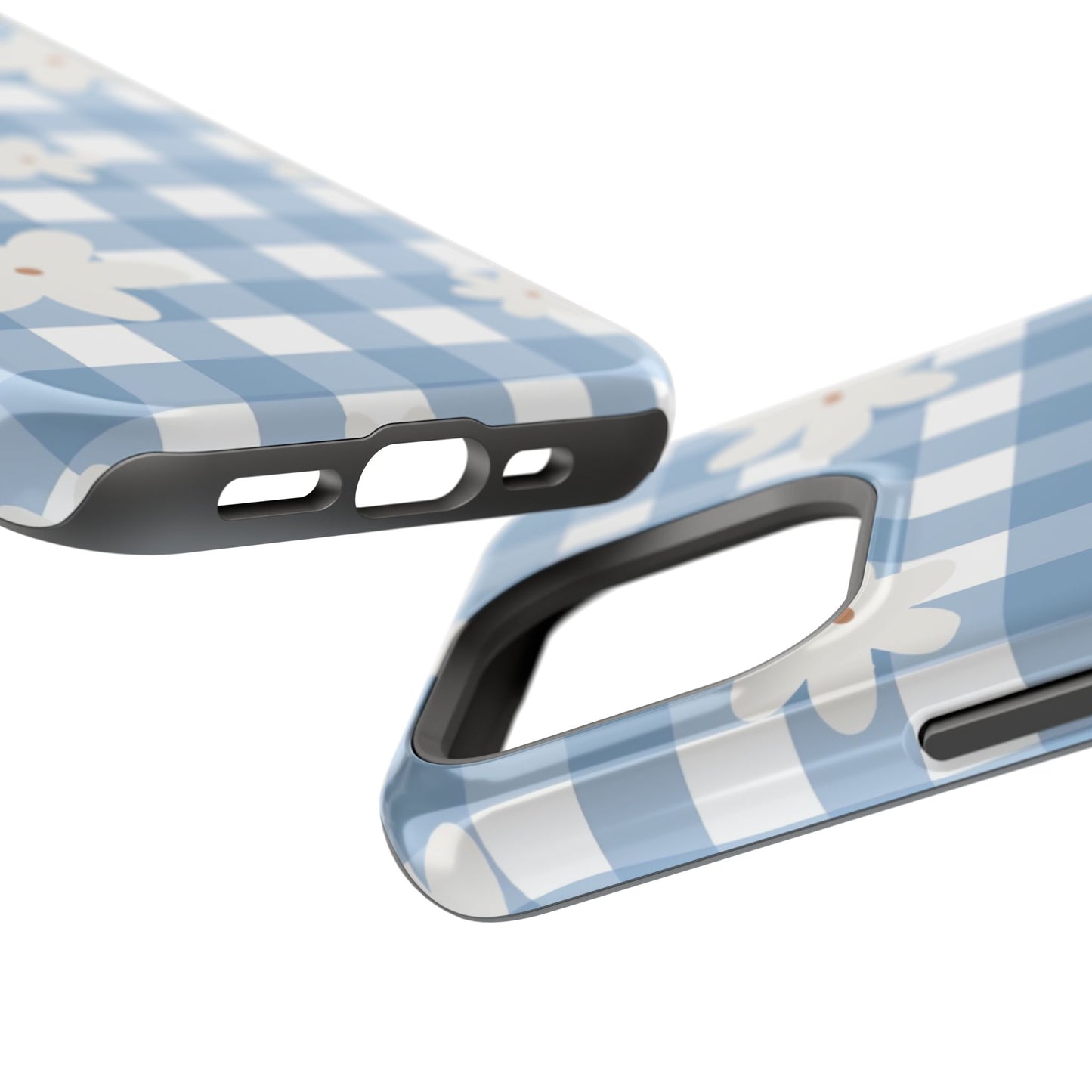 Blue Gingham Floral Phone Case