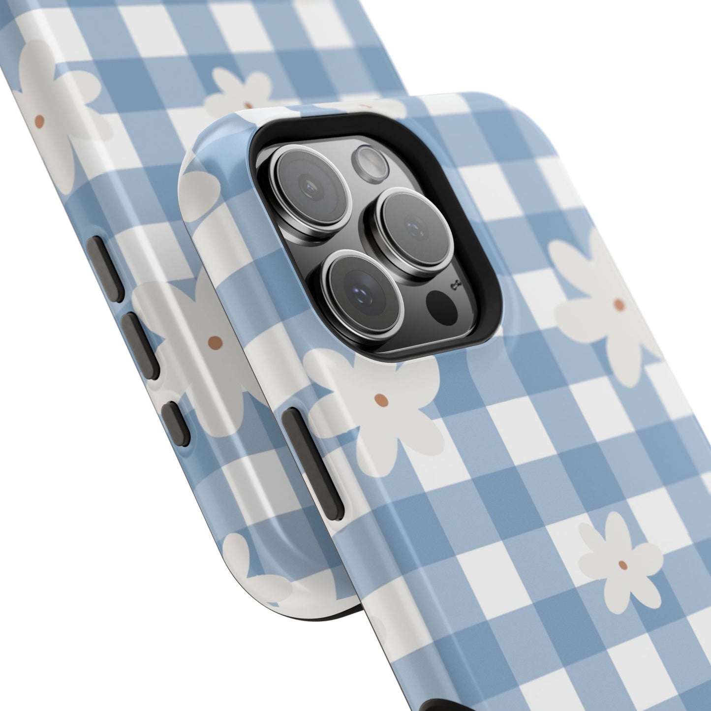 Blue Gingham Floral Phone Case