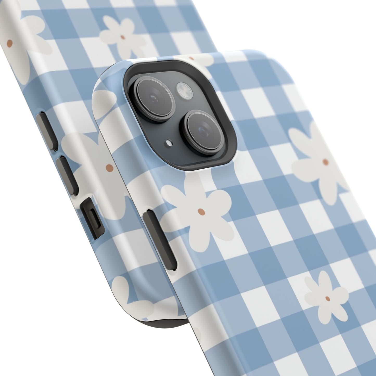 Blue Gingham Floral Phone Case
