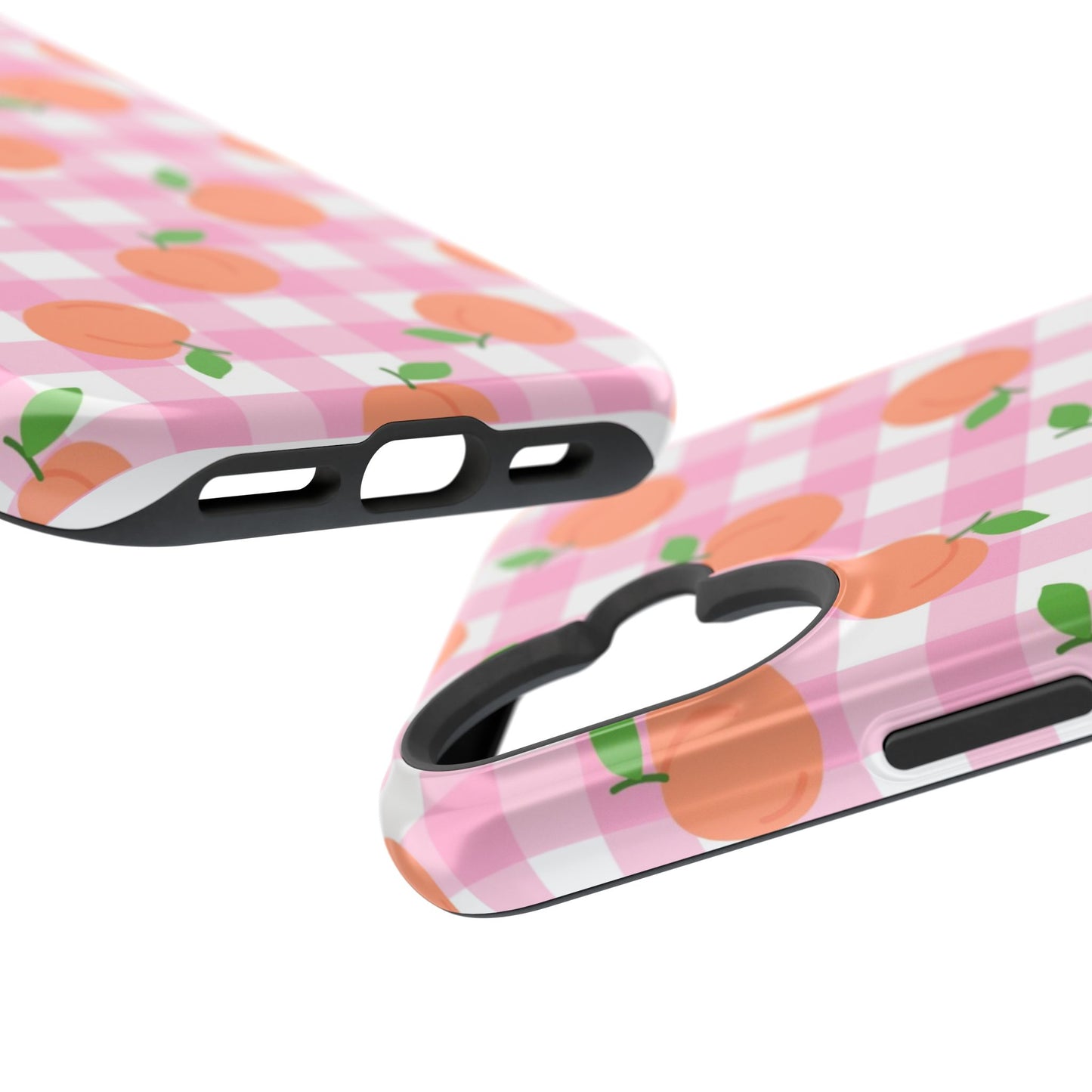 Gingham Peach Magnetic Tough Cases