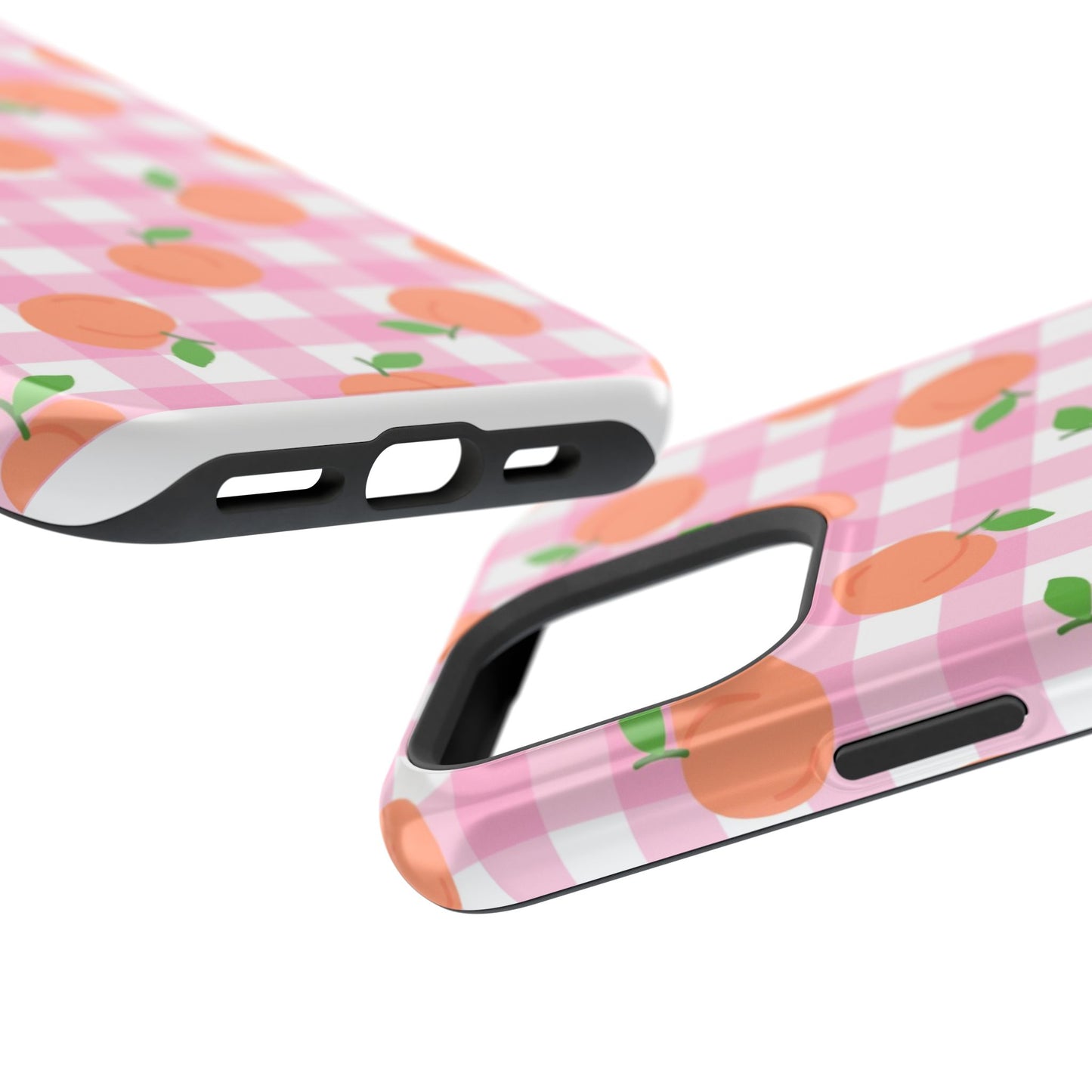 Gingham Peach Magnetic Tough Cases