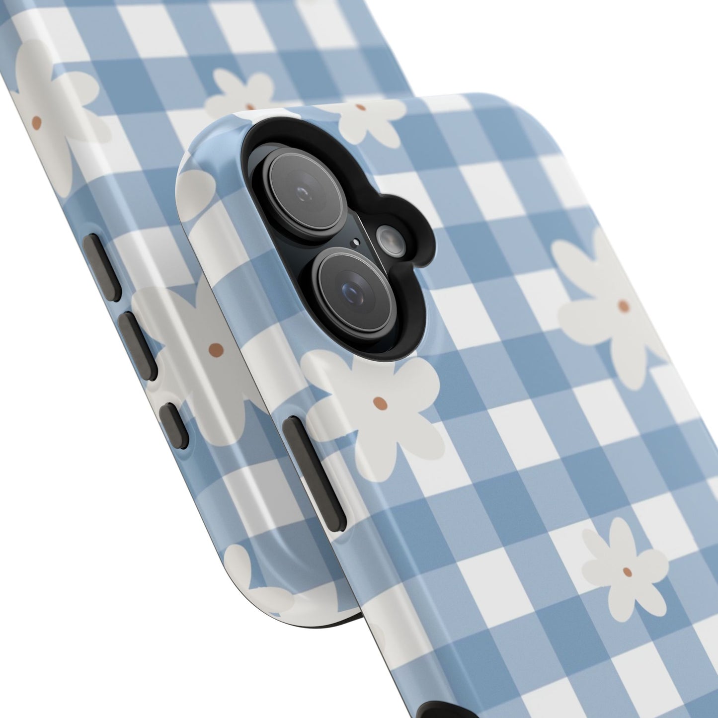 Blue Gingham Floral Phone Case