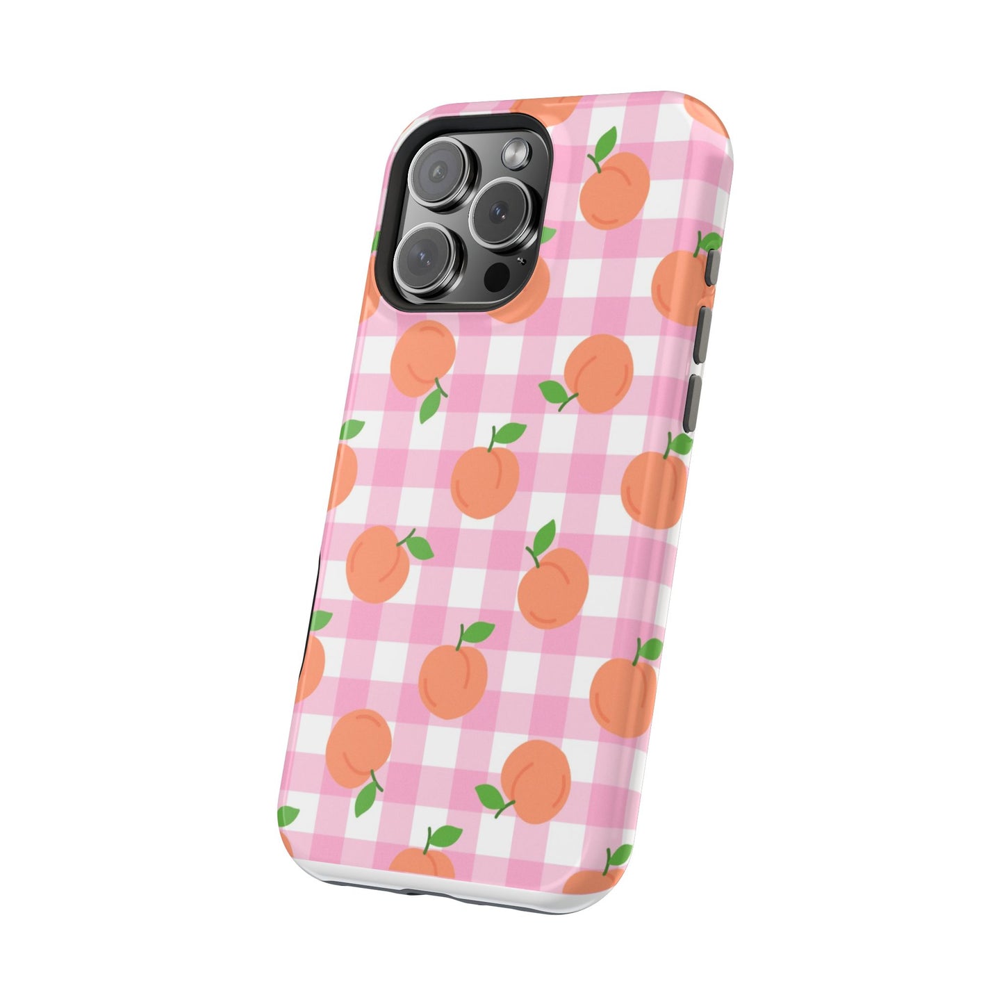 Gingham Peach Magnetic Tough Cases